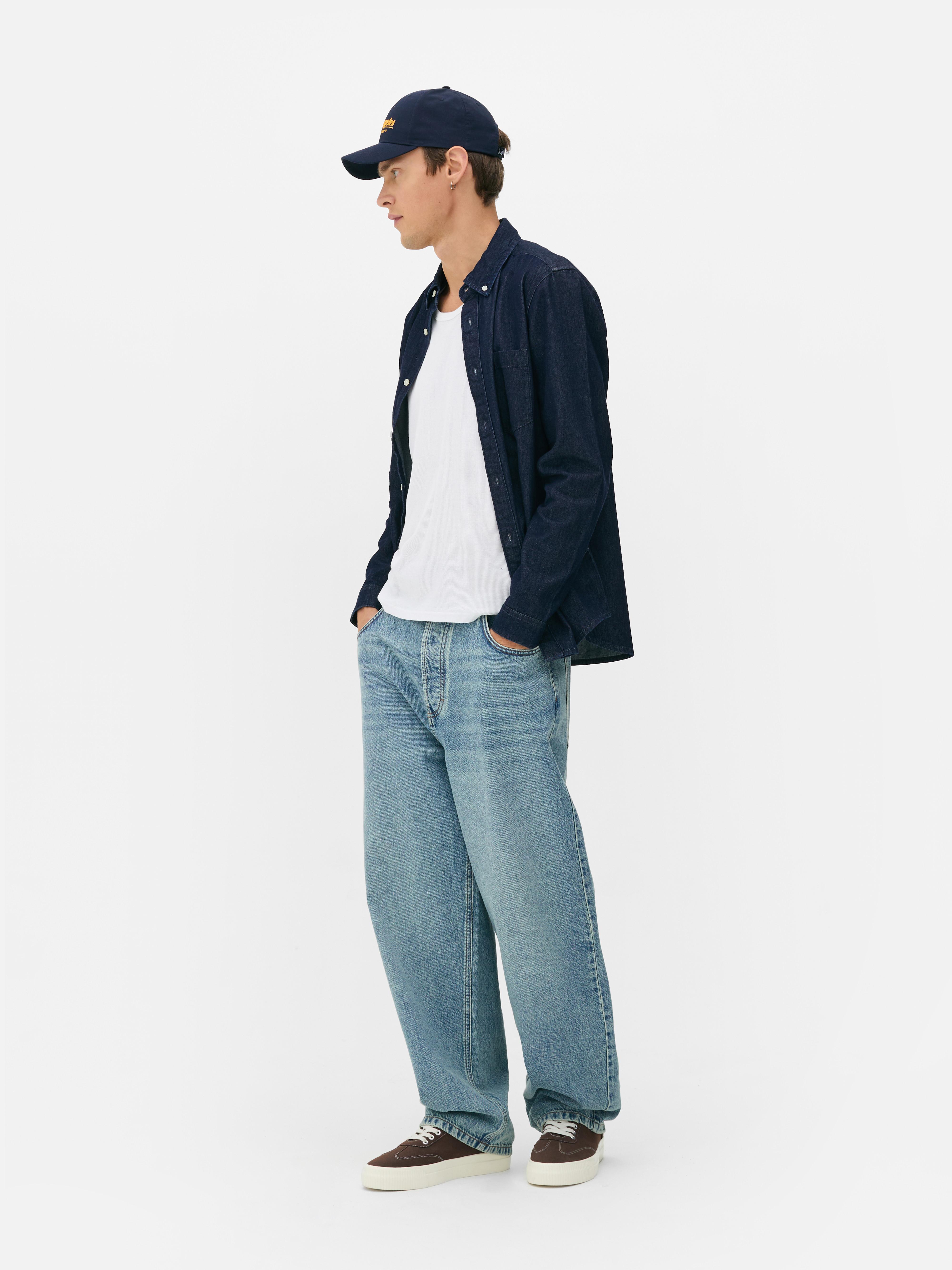 Denim overhemd met lange mouwen