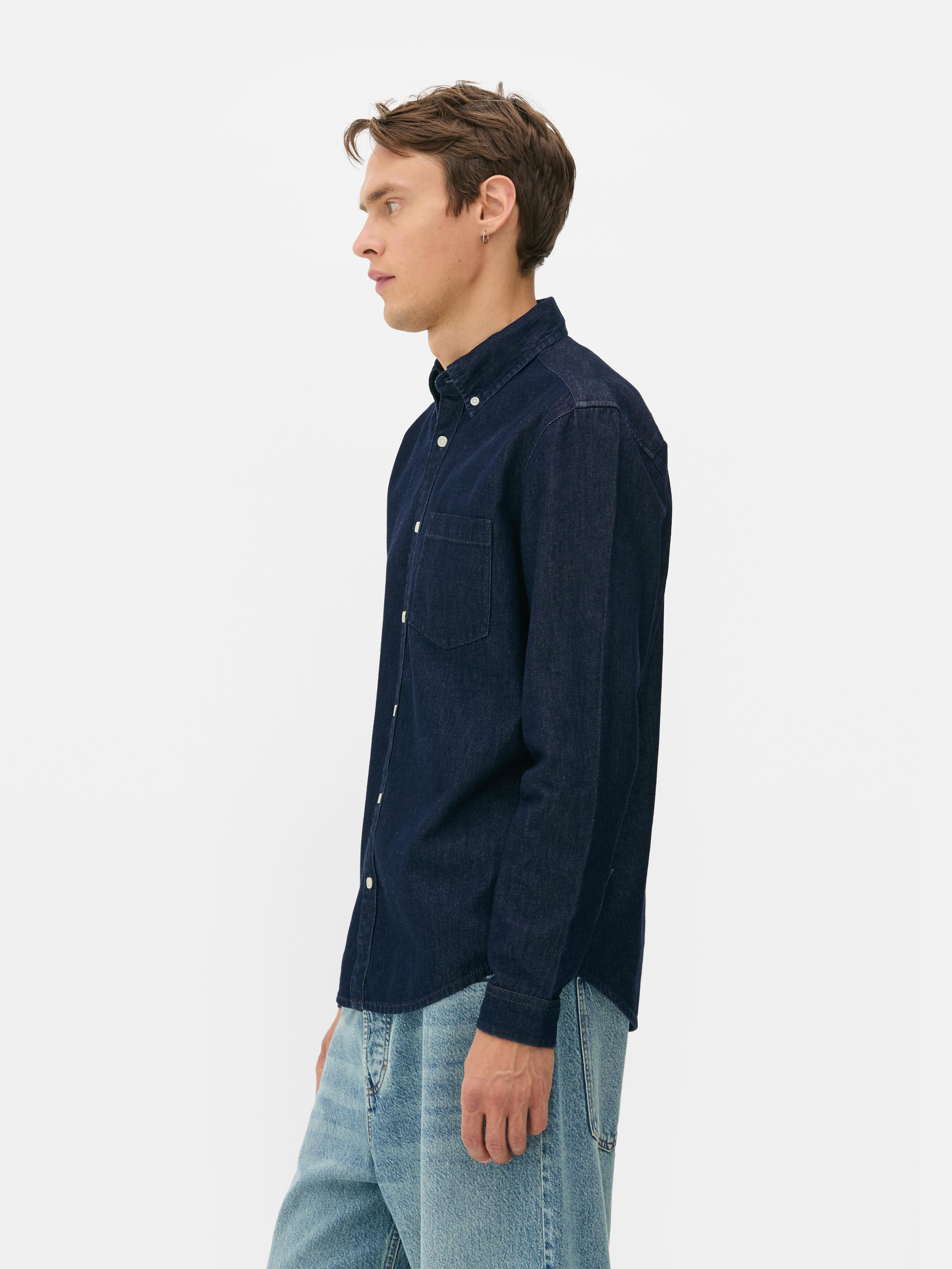 Denim overhemd met lange mouwen