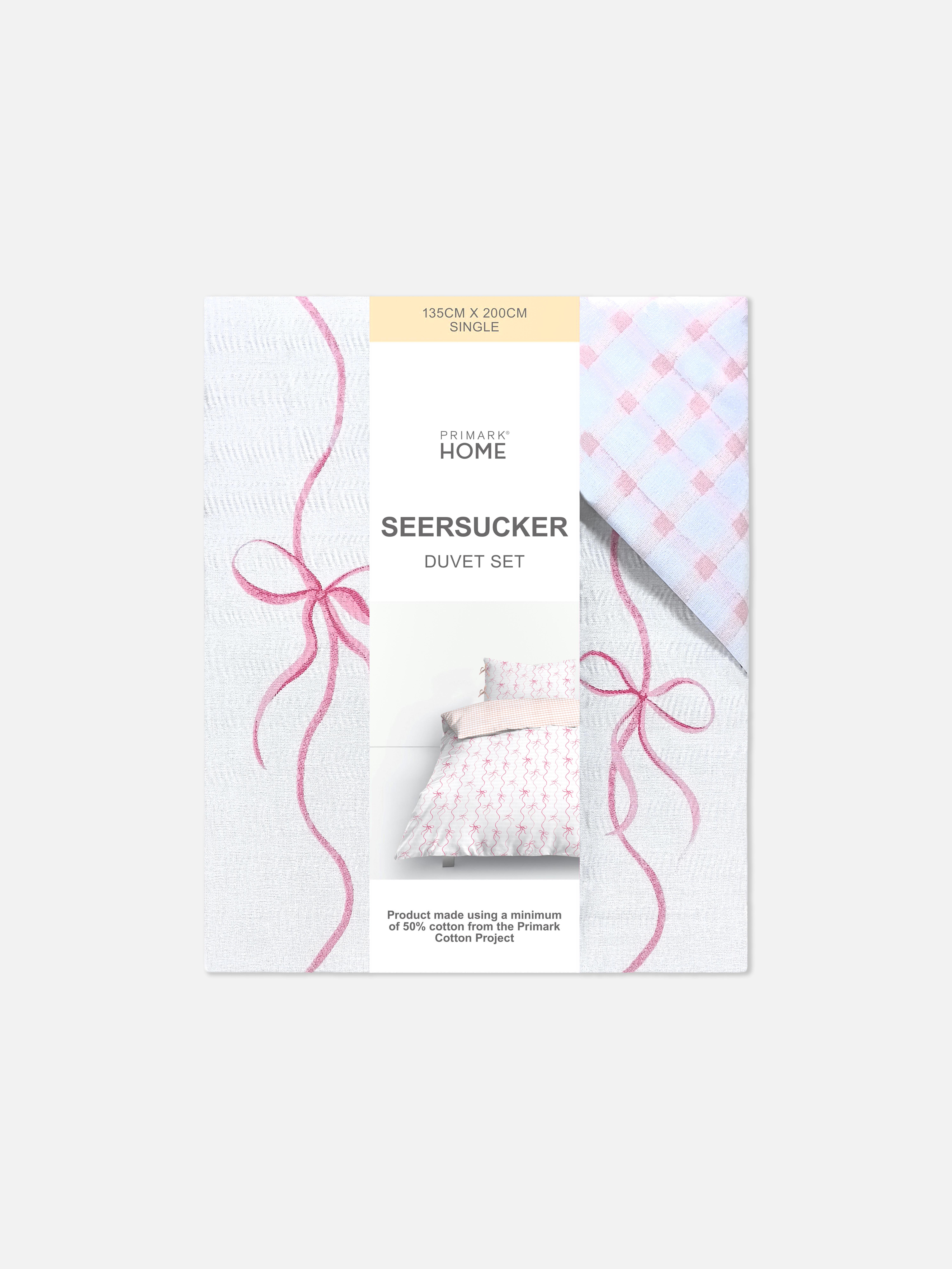Eenpersoons dekbedovertrekset van seersucker