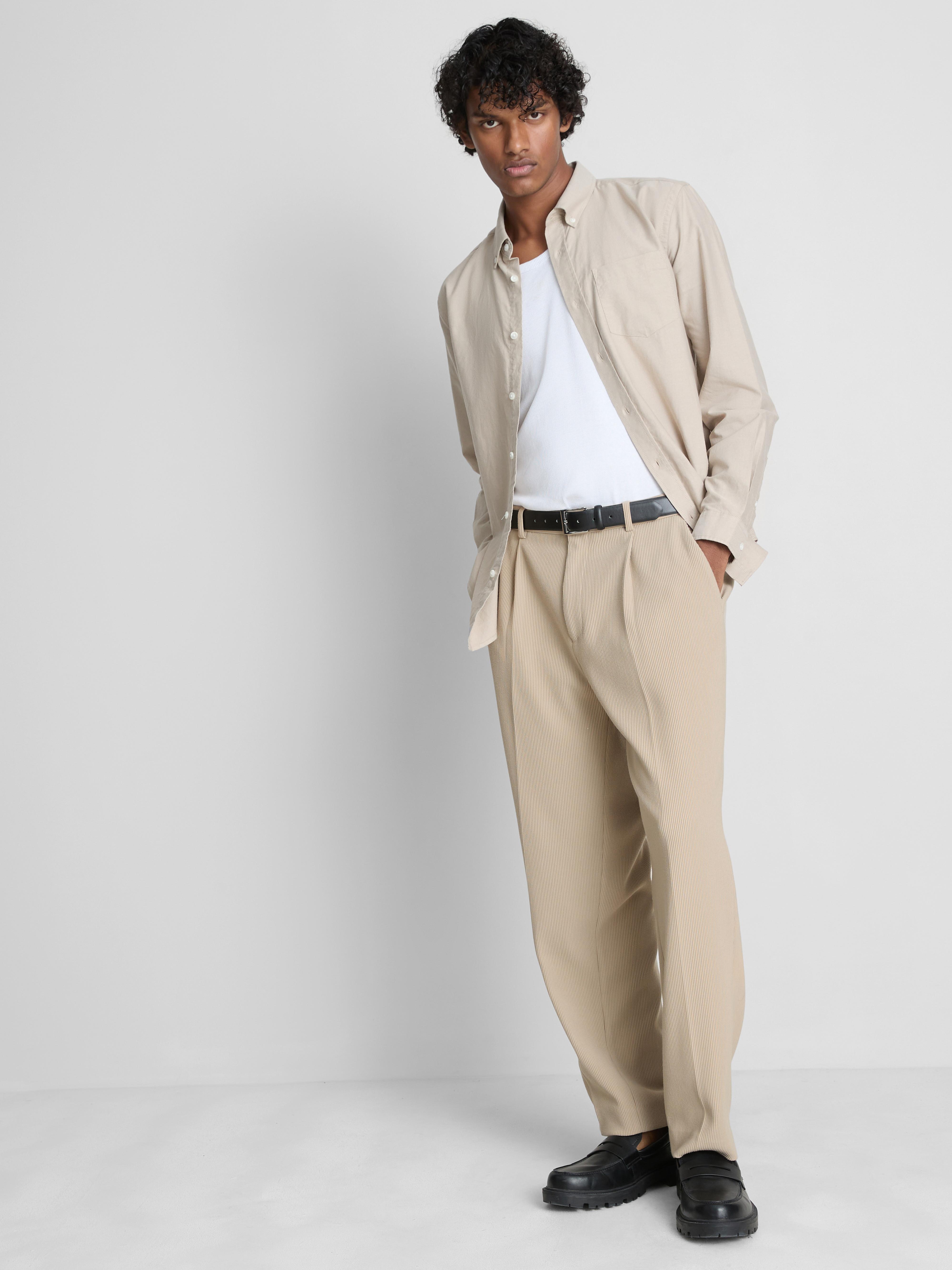 Men's Tan Long Sleeve Shirt