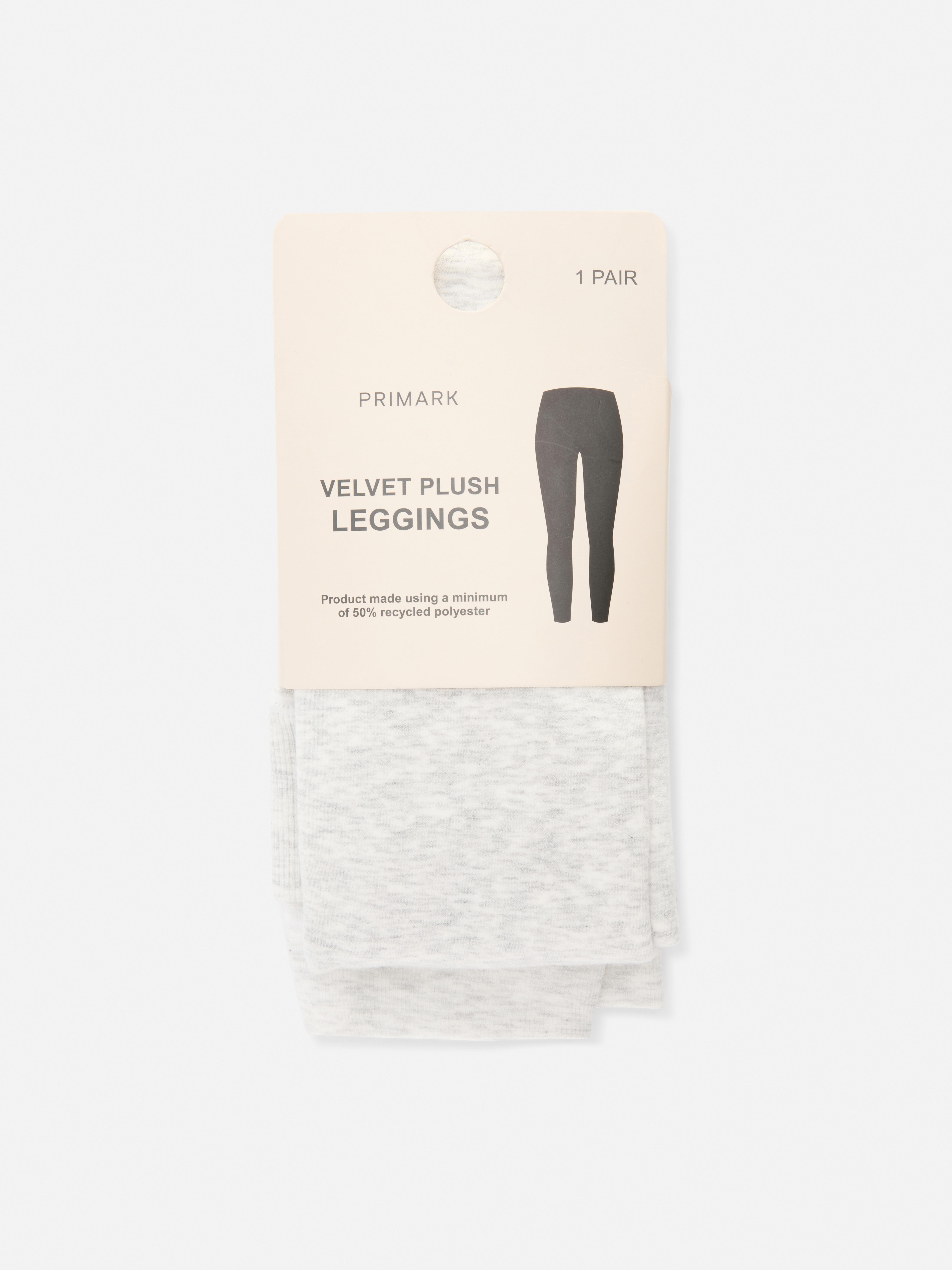 1pk Grey Marl Velvet Plush Leggings