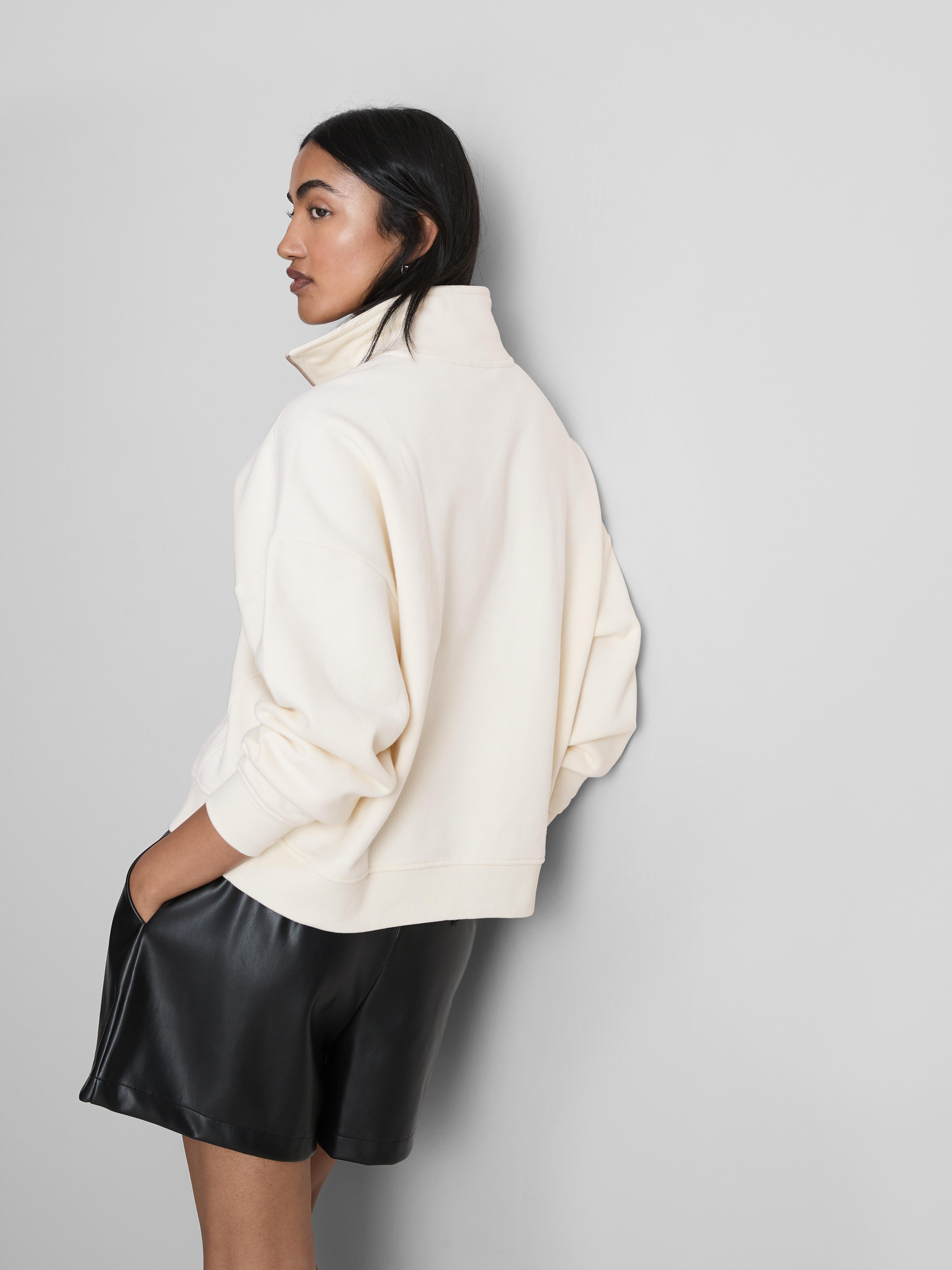 Cotton Blend Half Zip Sweatshirt