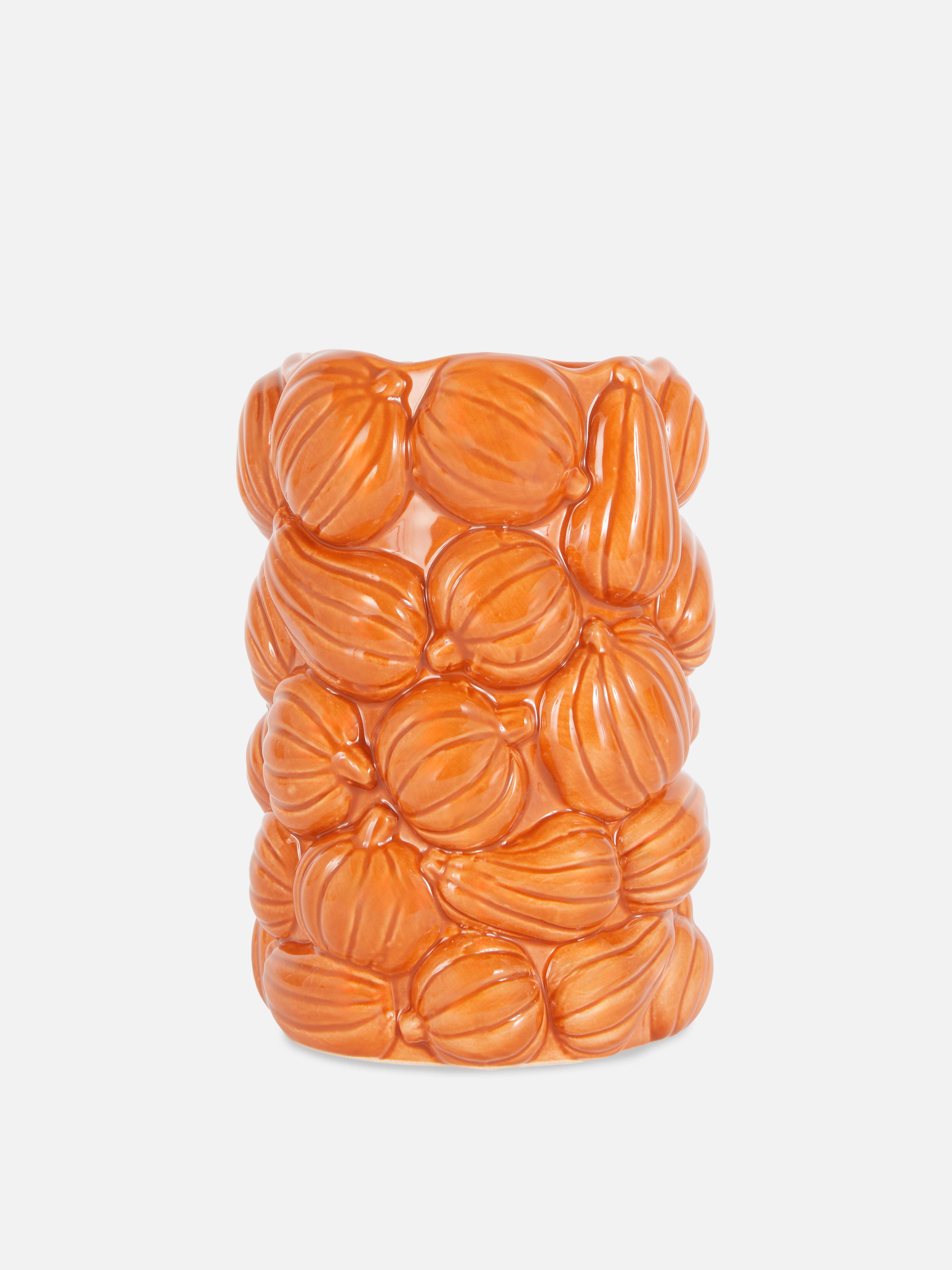 Strukturierte Vase mit Kürbisdesign