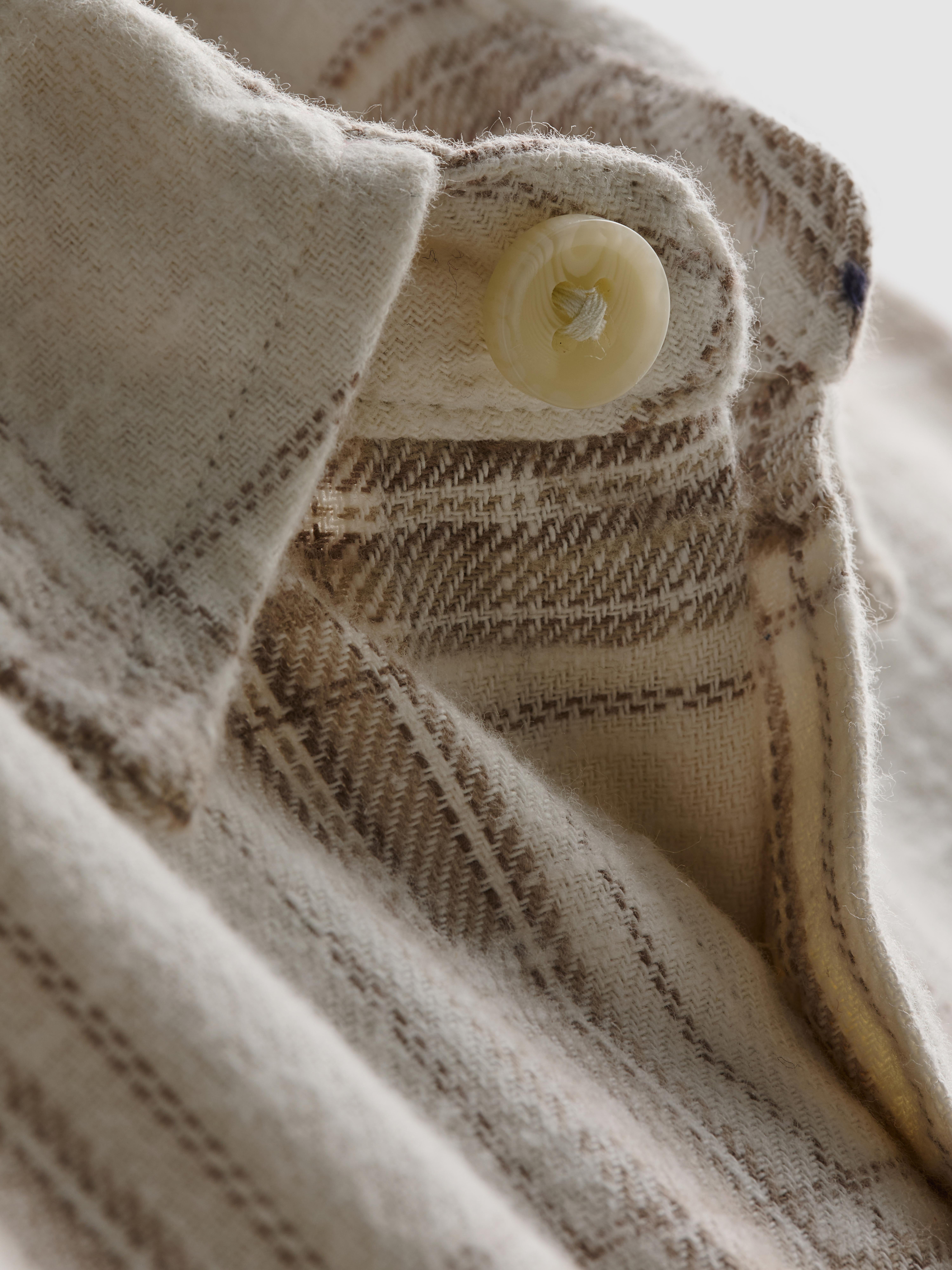 Chemise texturée à carreaux et manches longues