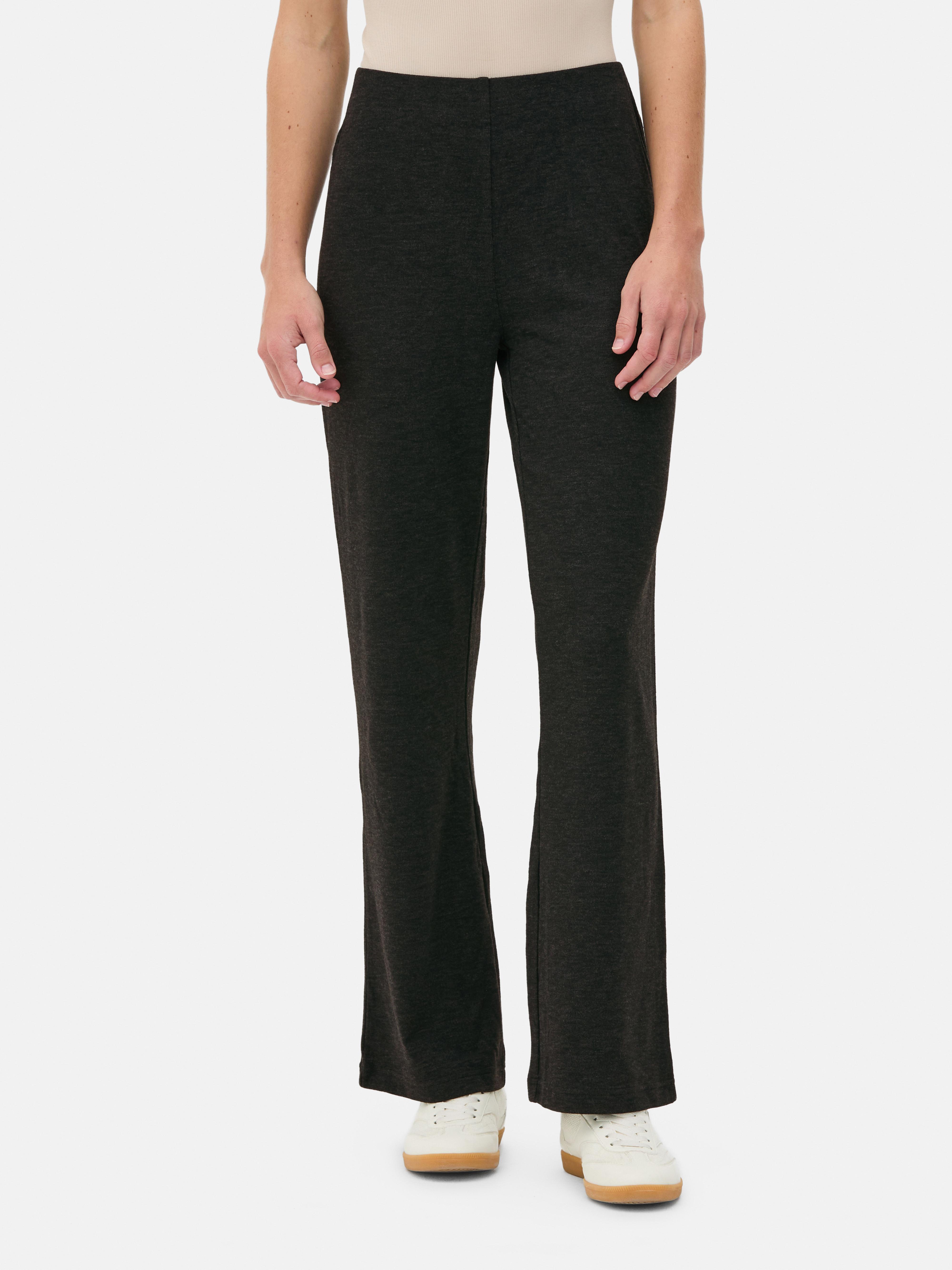 Strukturierte Jersey-Leggings mit ausgestelltem Bein