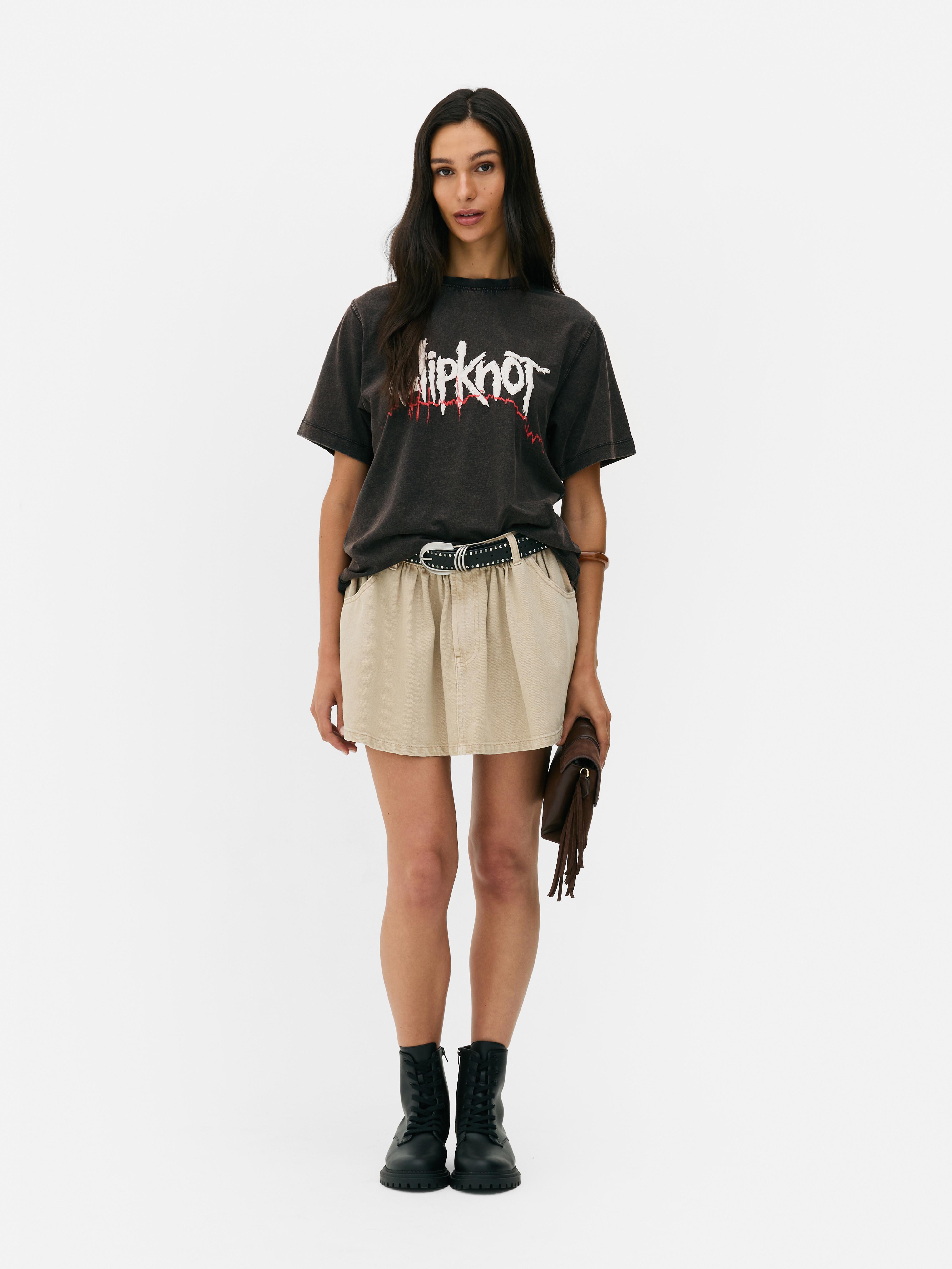 „Slipknot“ T-Shirt in verwaschener Optik