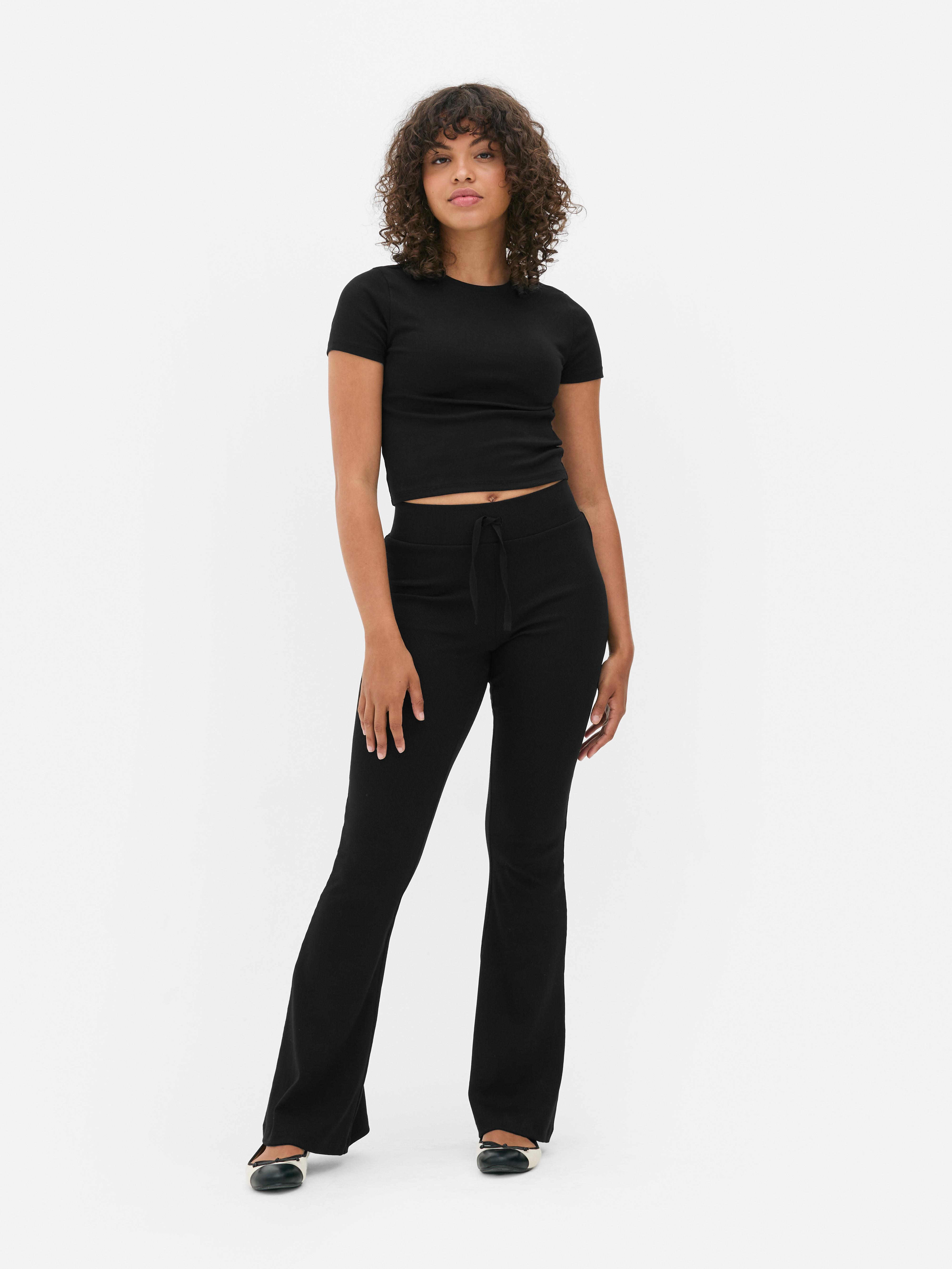 Leggings acanalados de campana