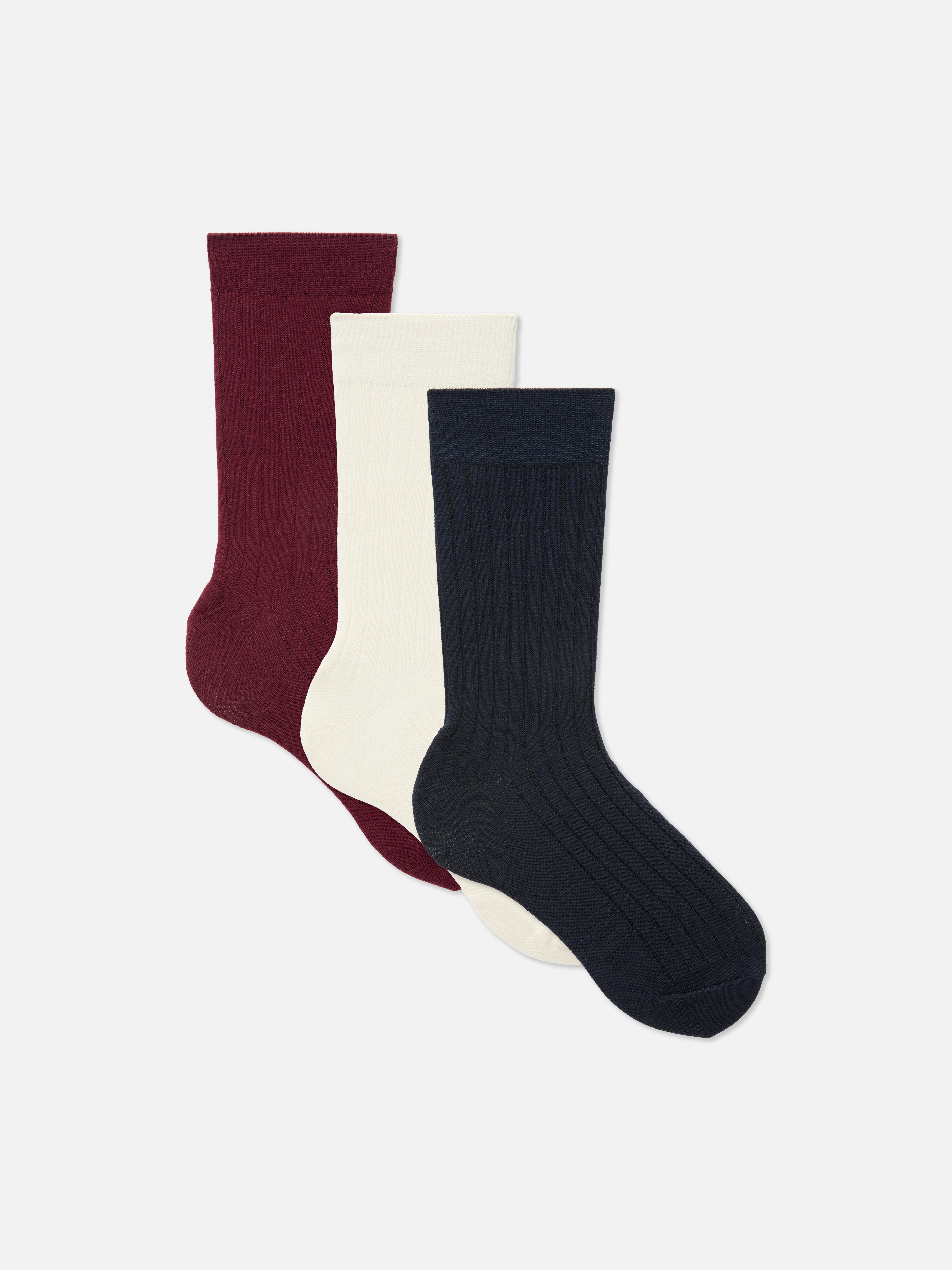 Gerippte Crew-Socken, 5er-Pack