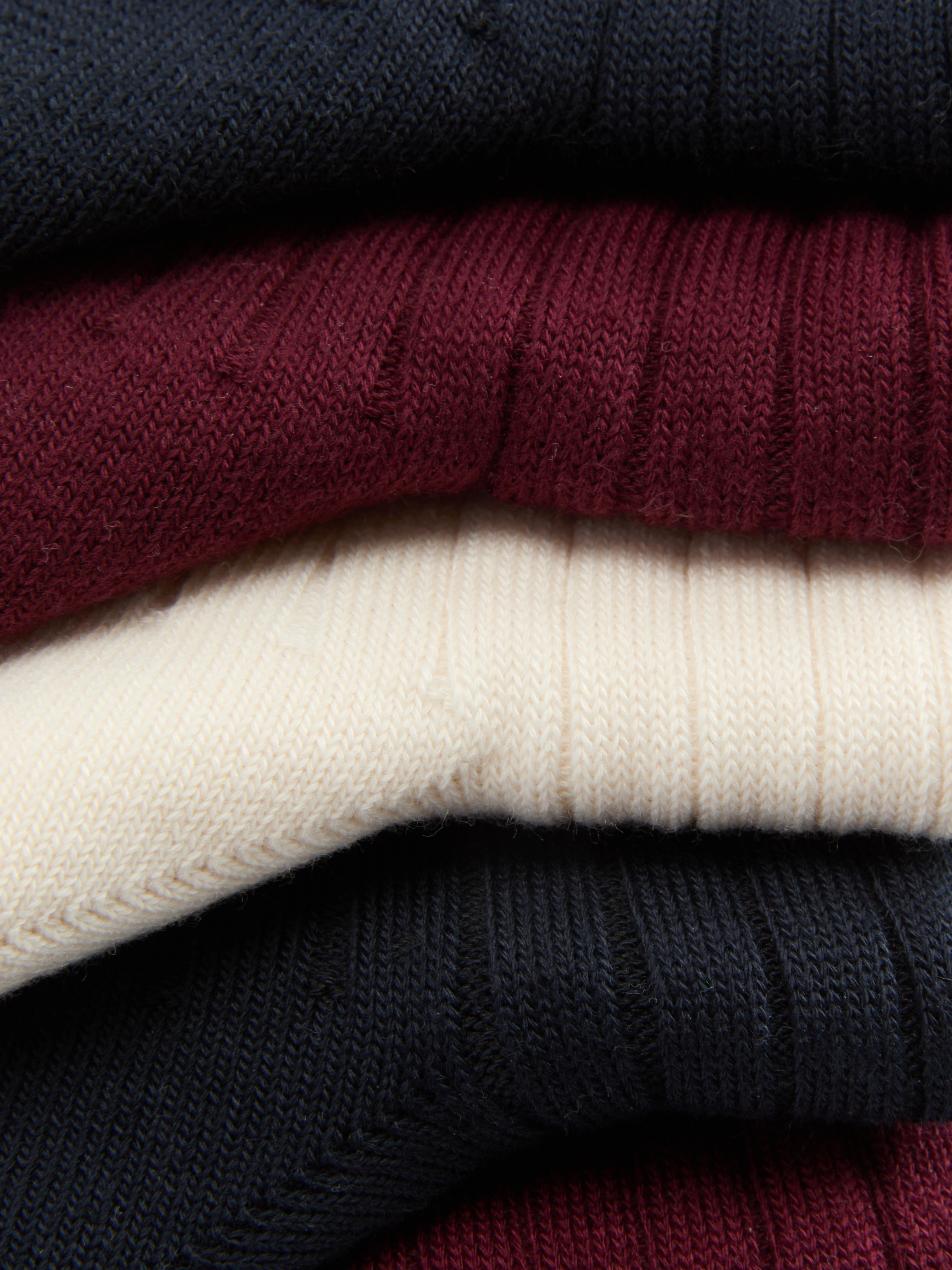 Gerippte Crew-Socken, 5er-Pack