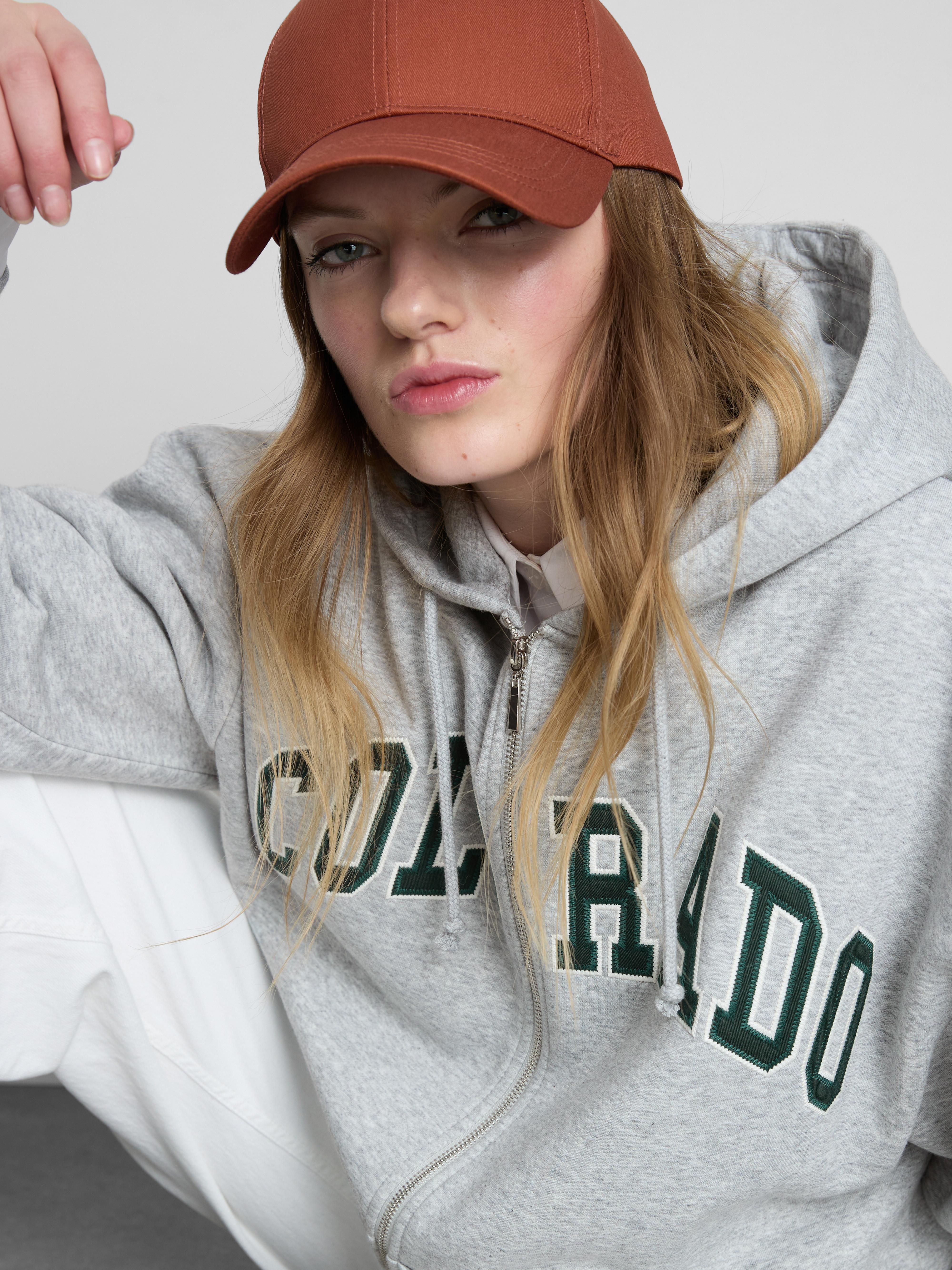 Oversized-Hoodie mit Reißverschluss und Grafik