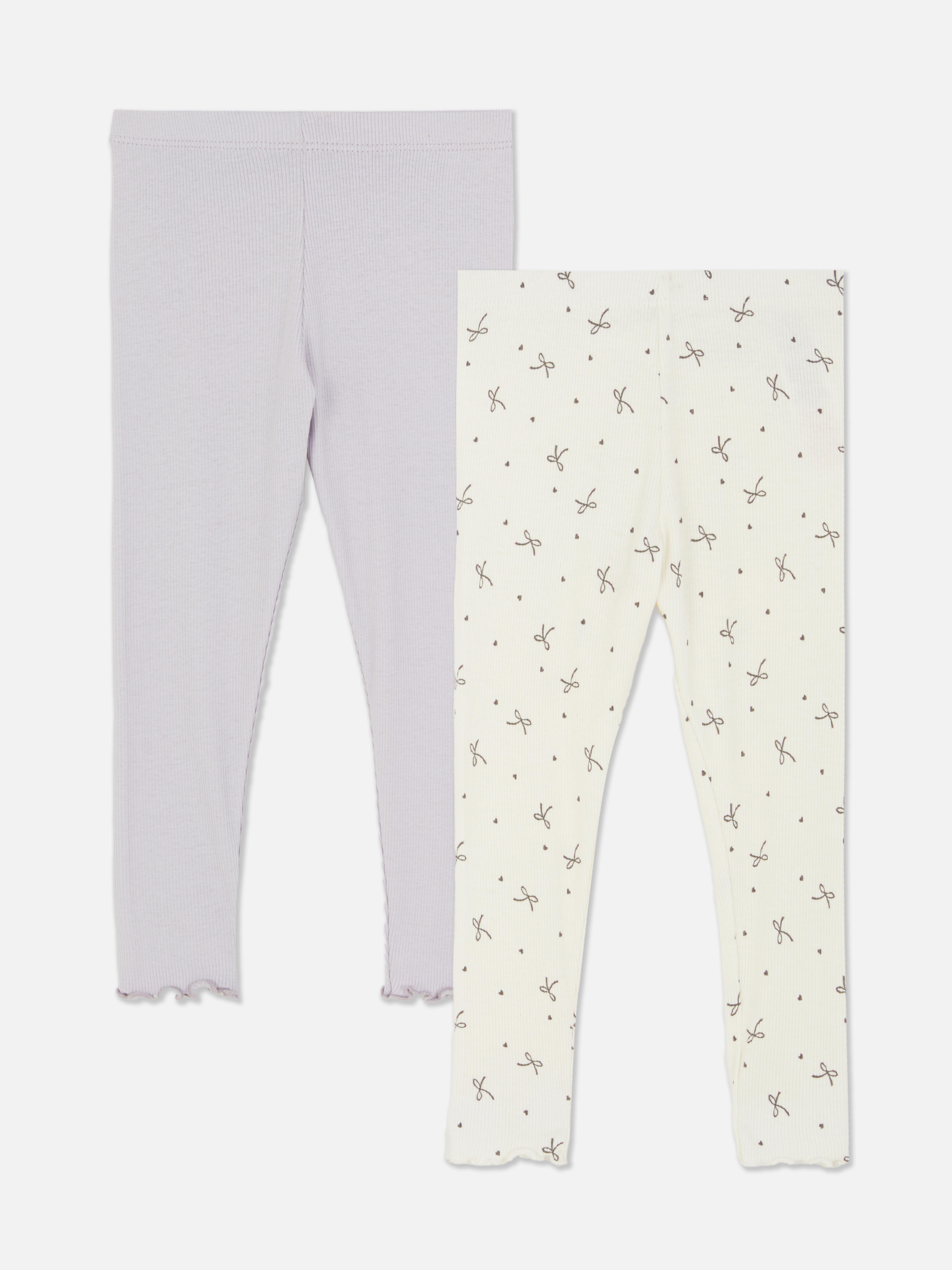 0–36 hónapos | 2 db bordázott, fodros szegélyes leggings