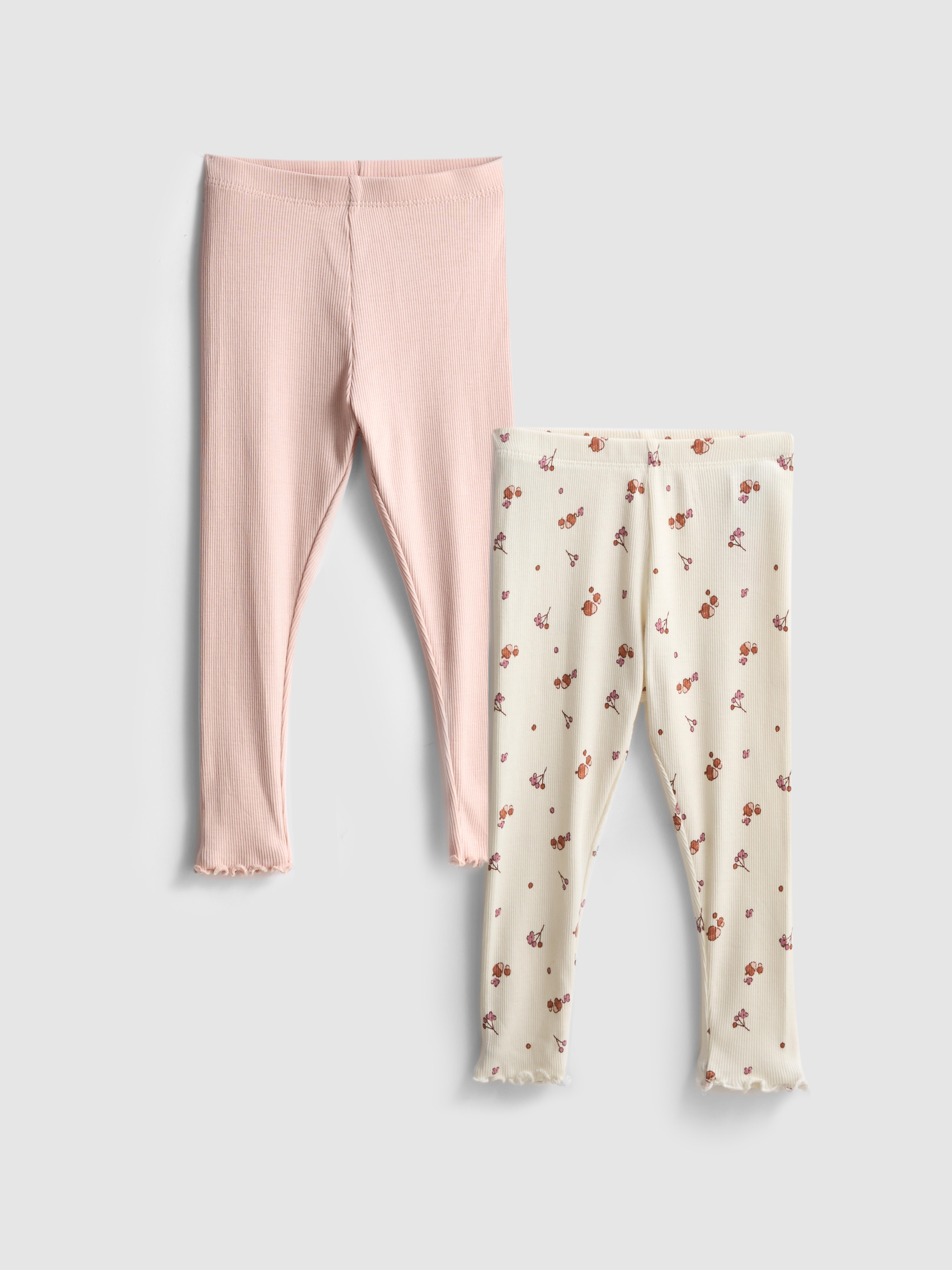 0-36 Monate | Gerippte Leggings mit Rüschenbesatz, 2er-Pack