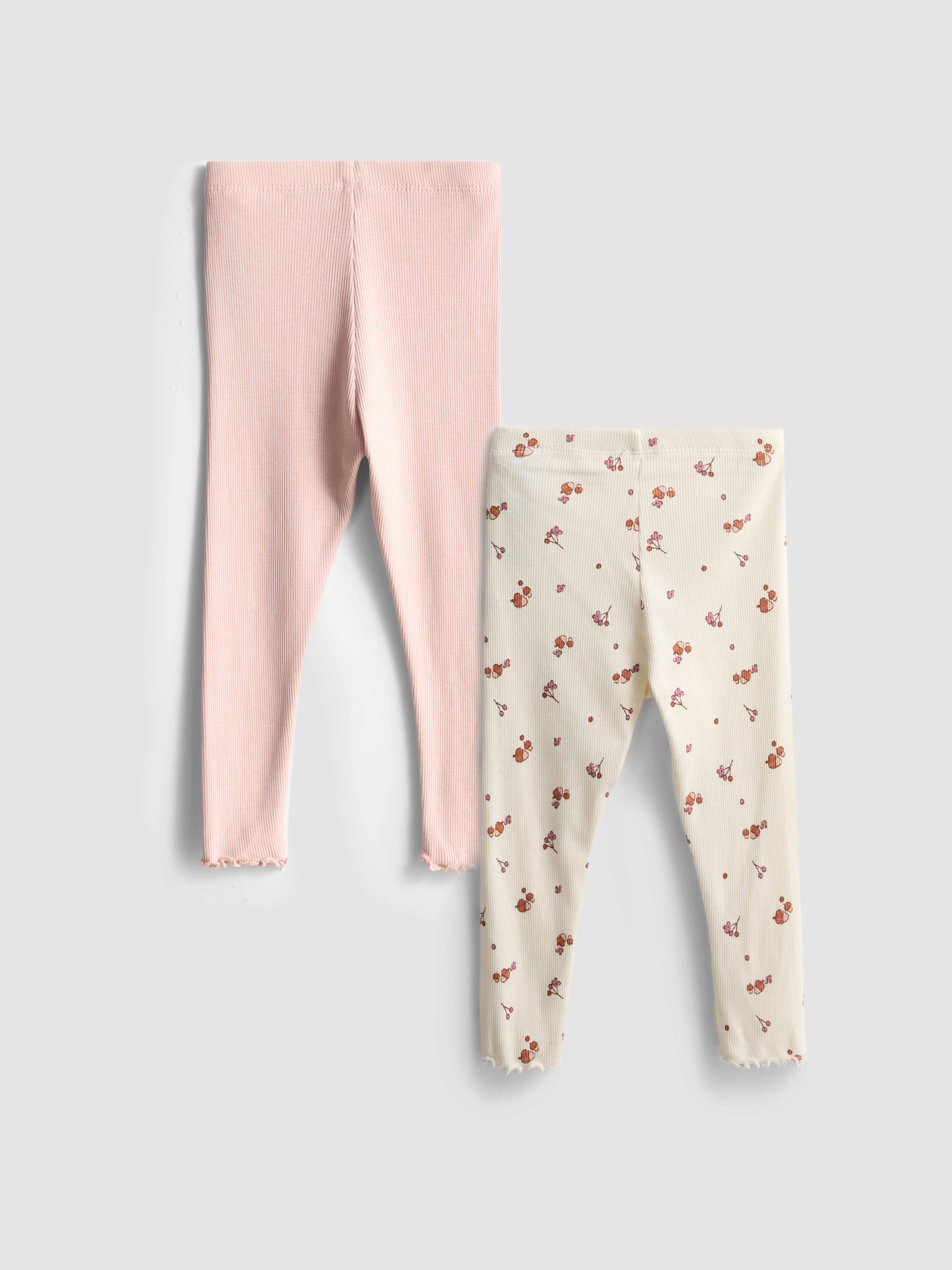 0-36 Monate | Gerippte Leggings mit Rüschenbesatz, 2er-Pack