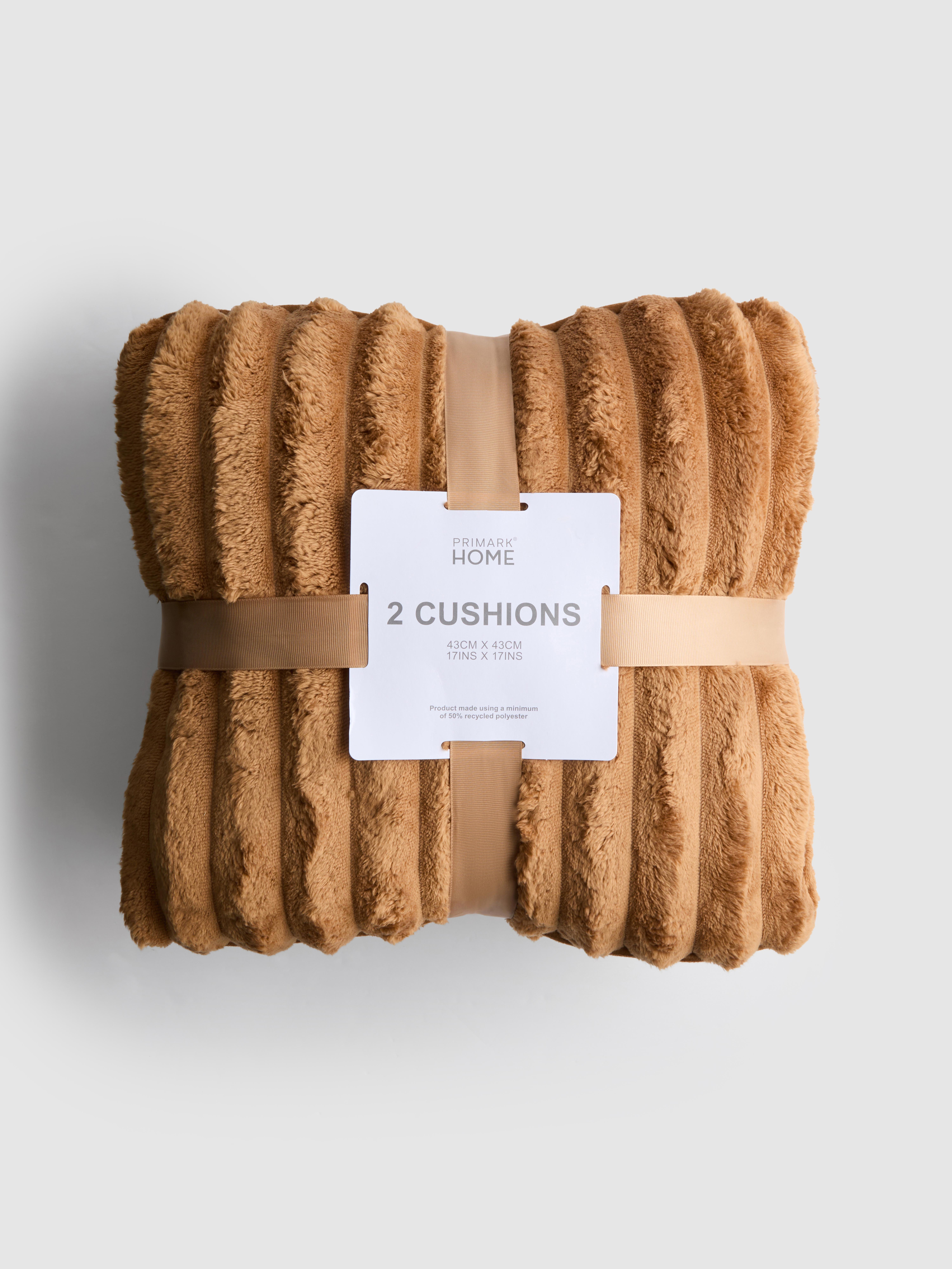 Lot de 2 grands coussins côtelés