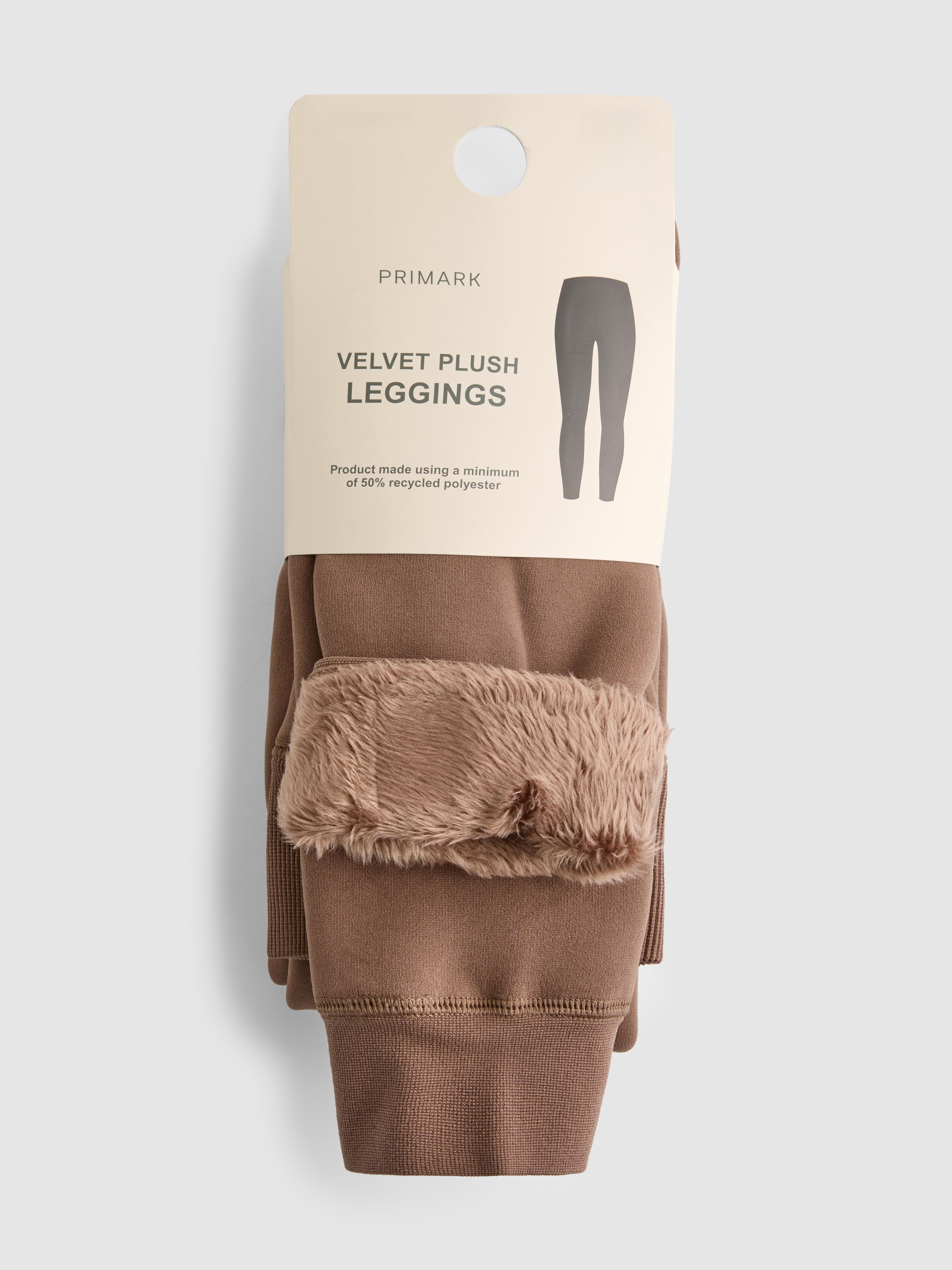 Legging en velours duveteux taupe