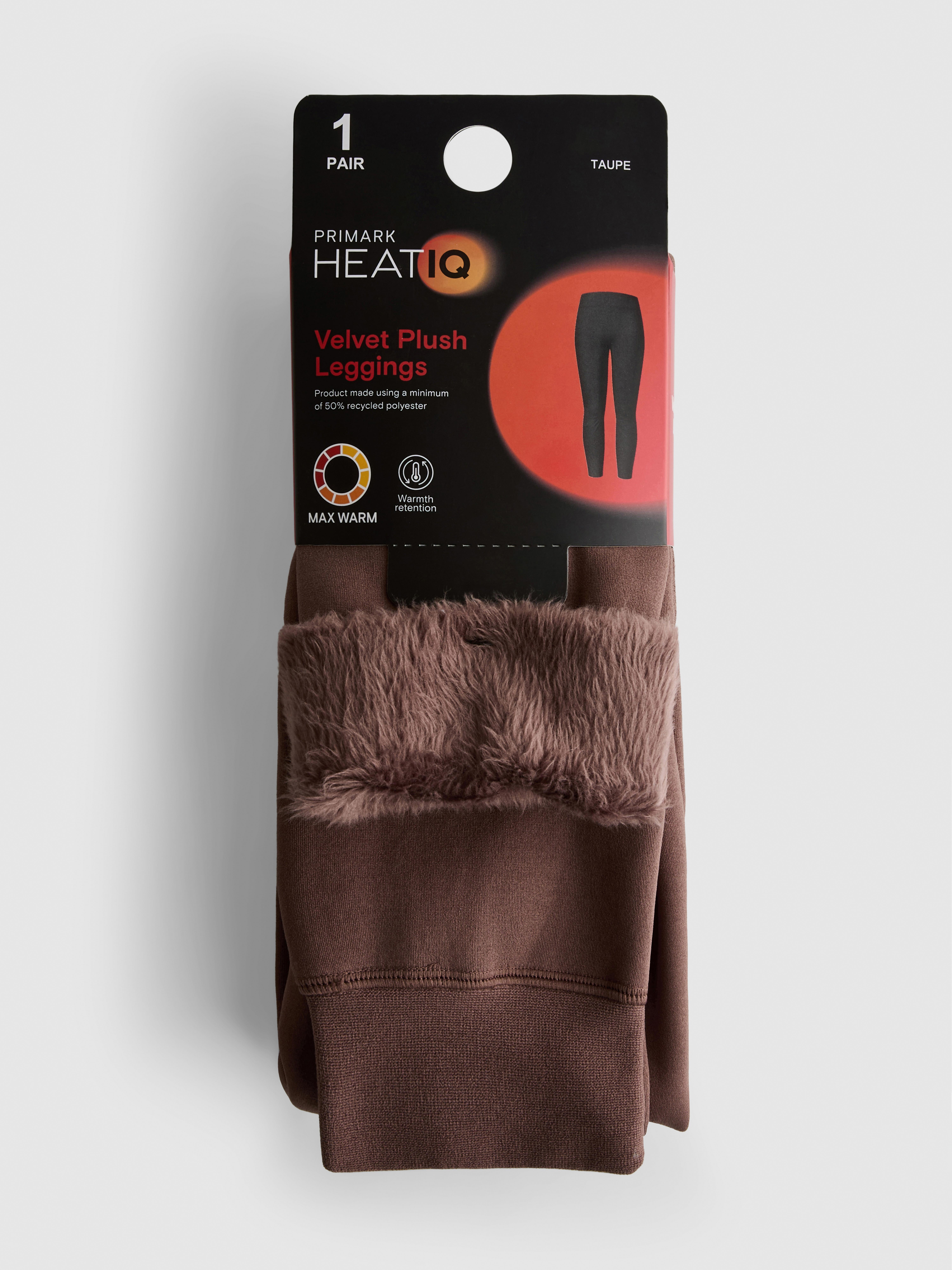 1pk Velvet Plush Taupe Leggings
