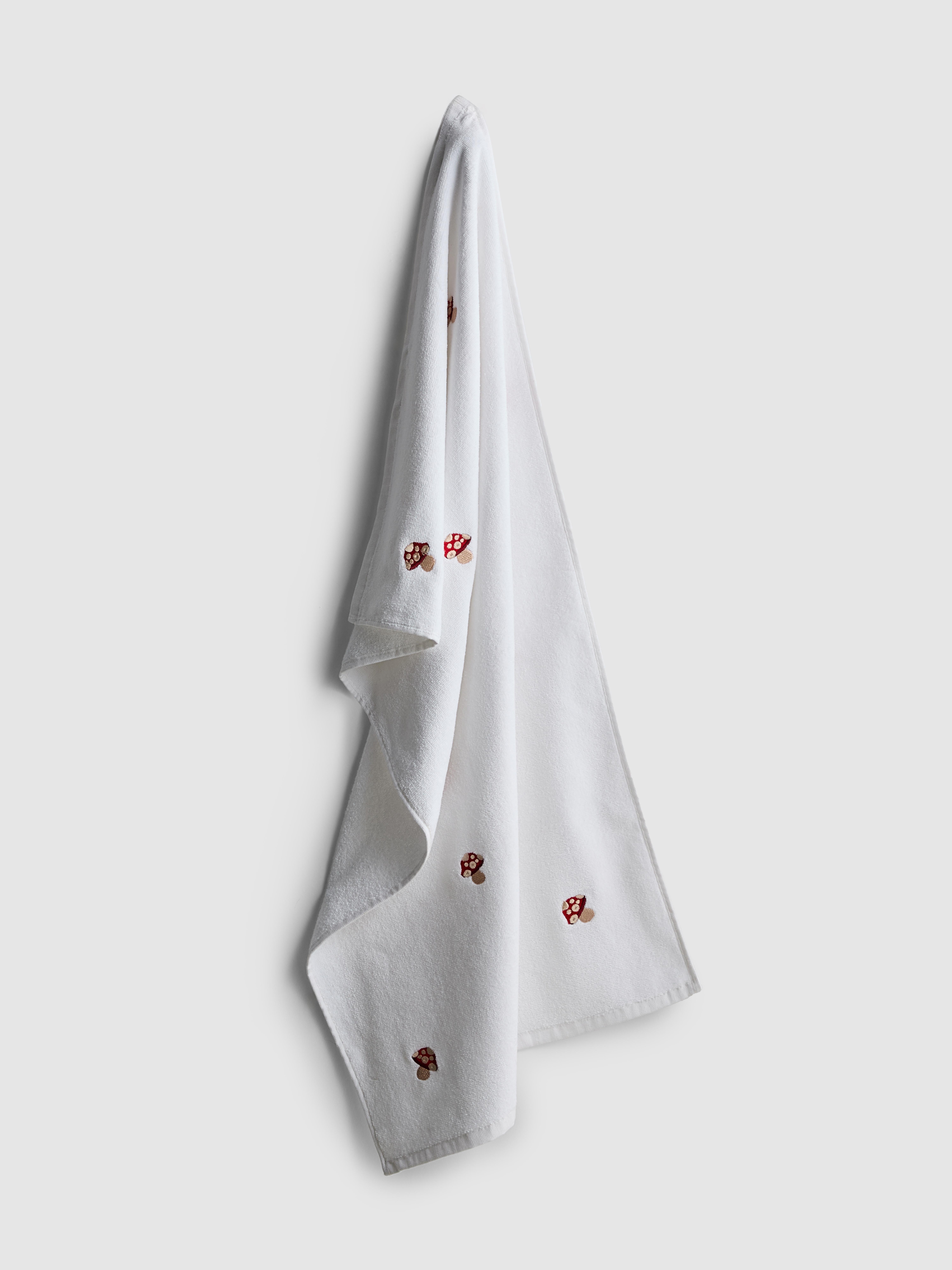 Mushroom Embroidered Hand Towel