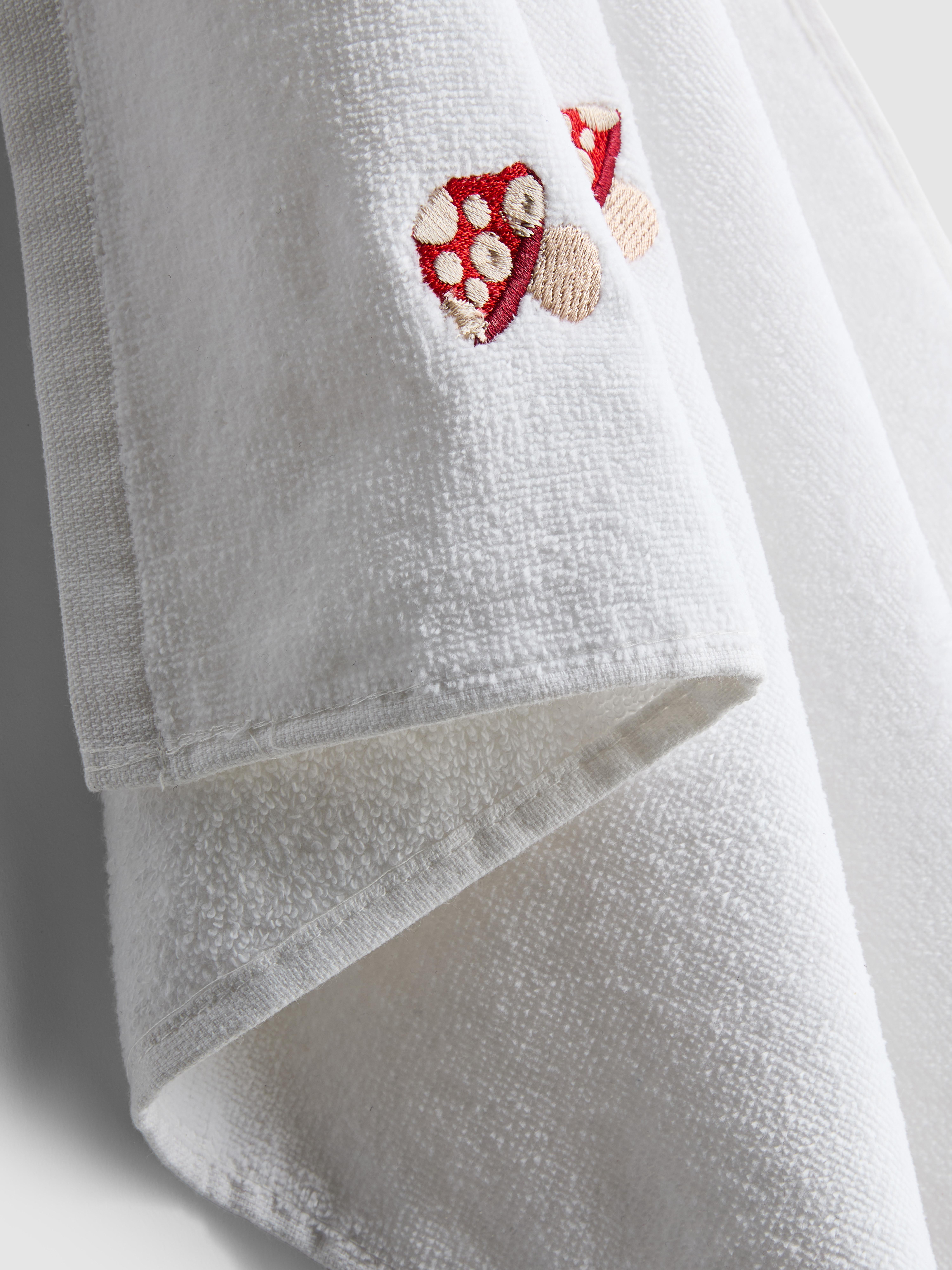 Mushroom Embroidered Hand Towel