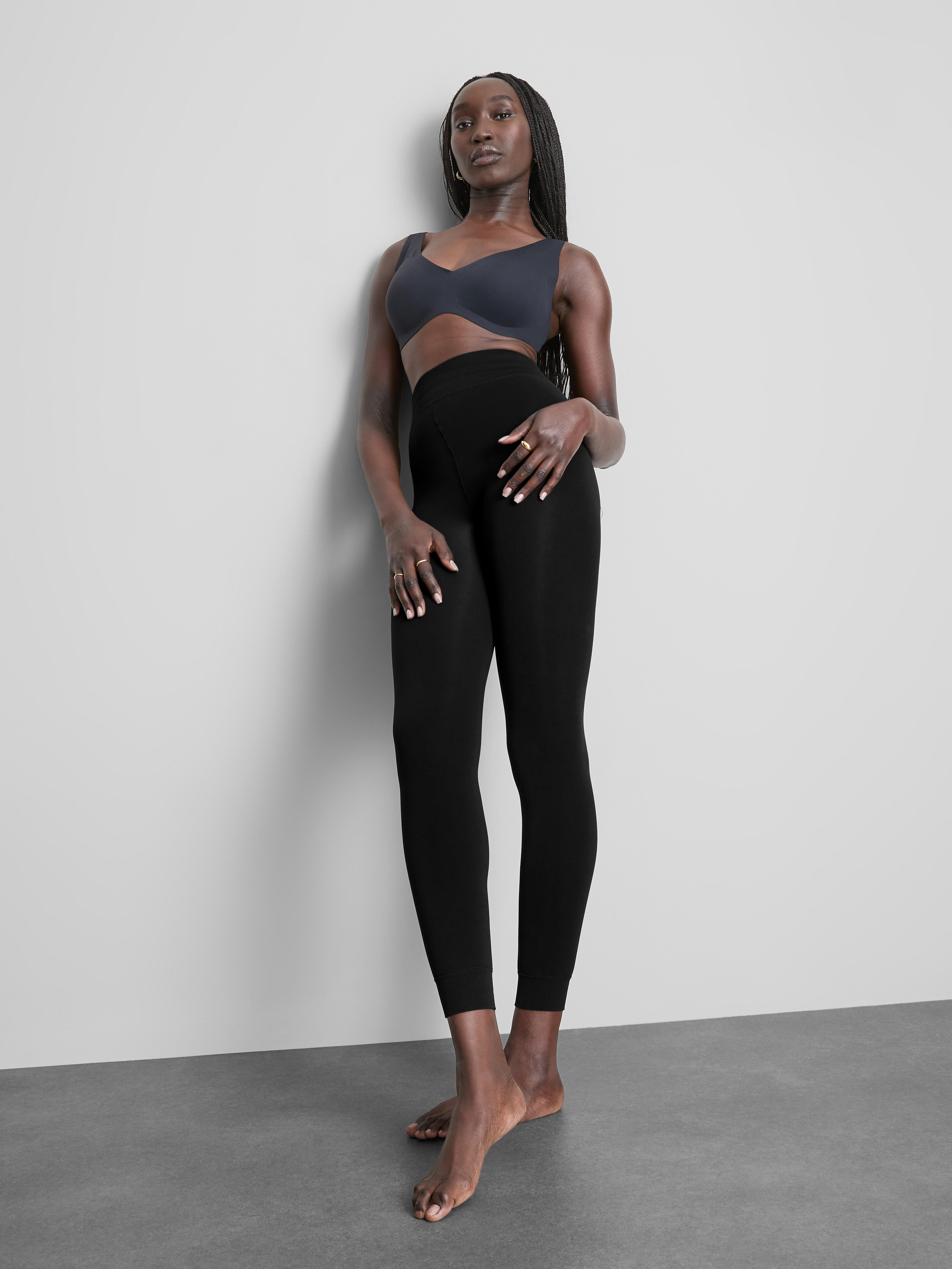 1pk Black Velvet Plush Tights