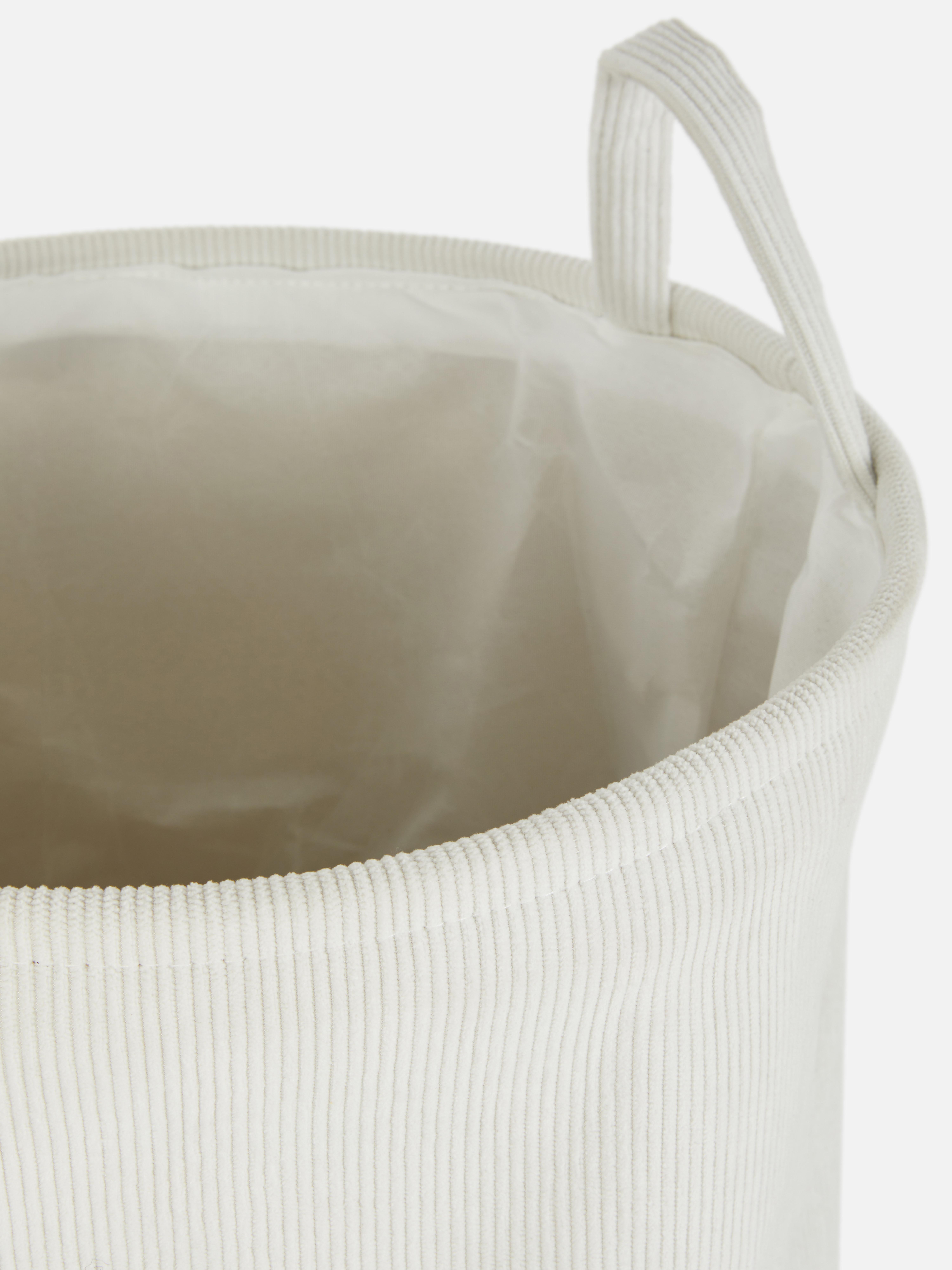 Panier à linge pliable en velours côtelé