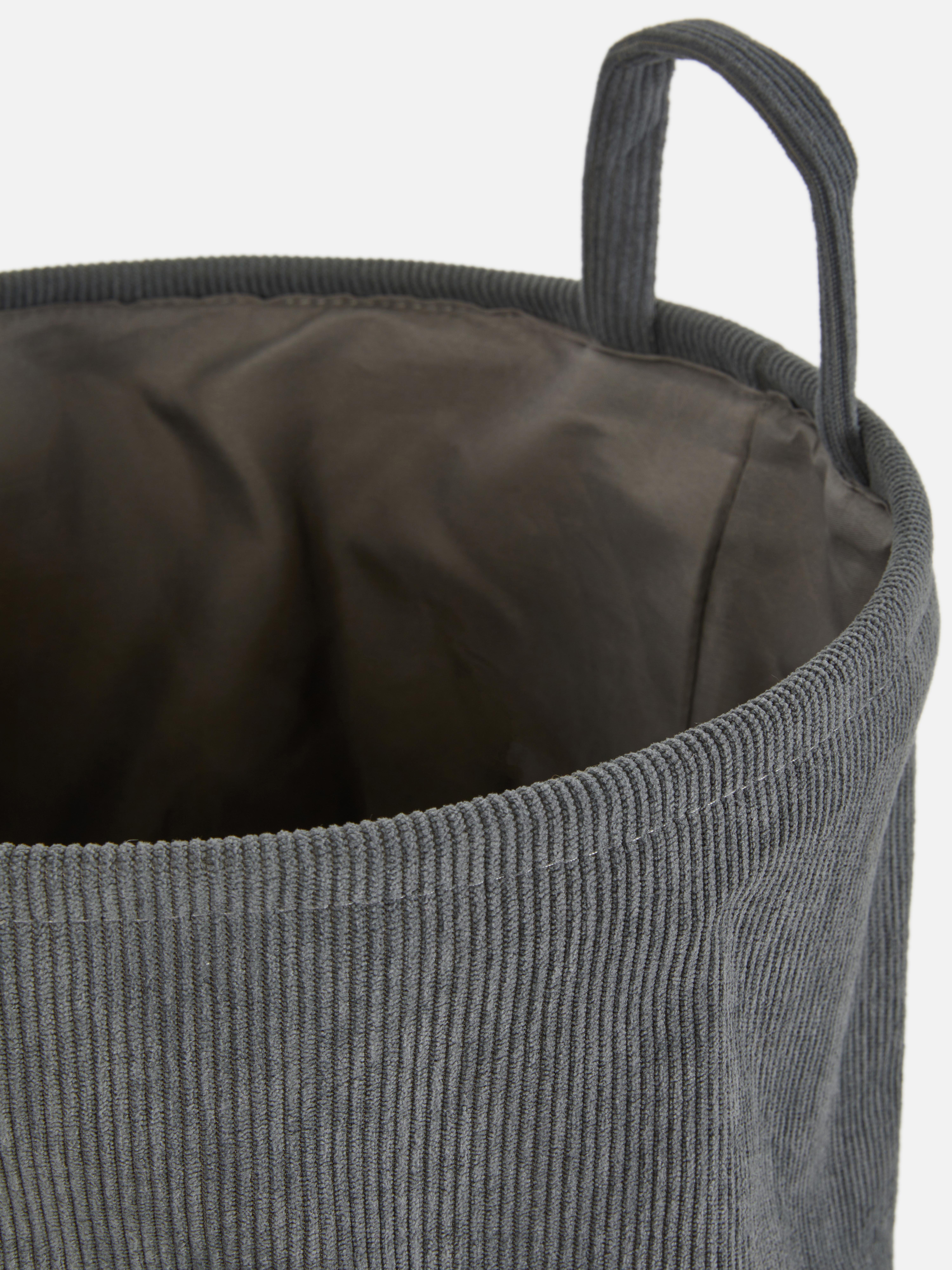 Panier à linge pliable en velours côtelé