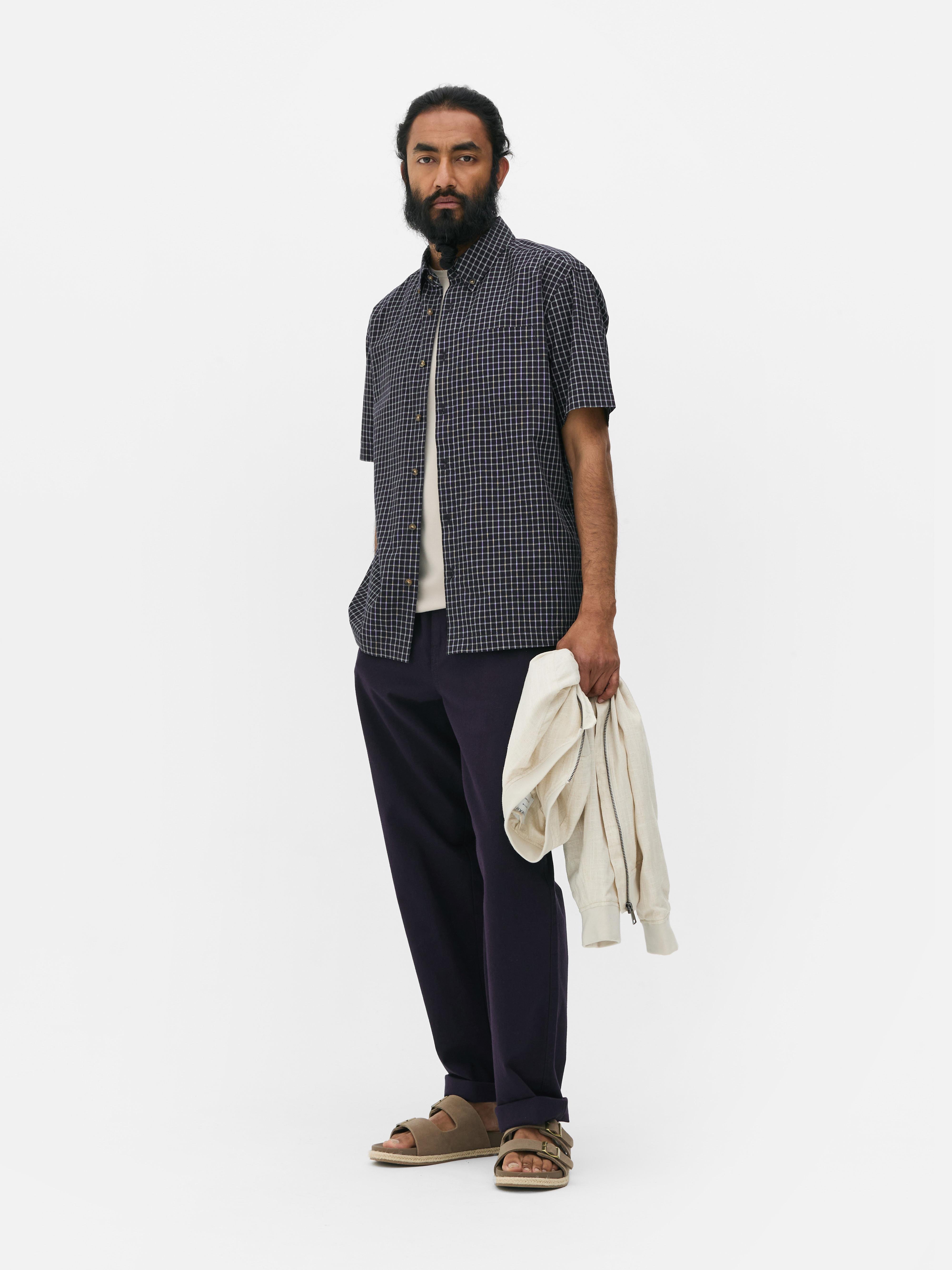Chemise manches courtes à carreaux