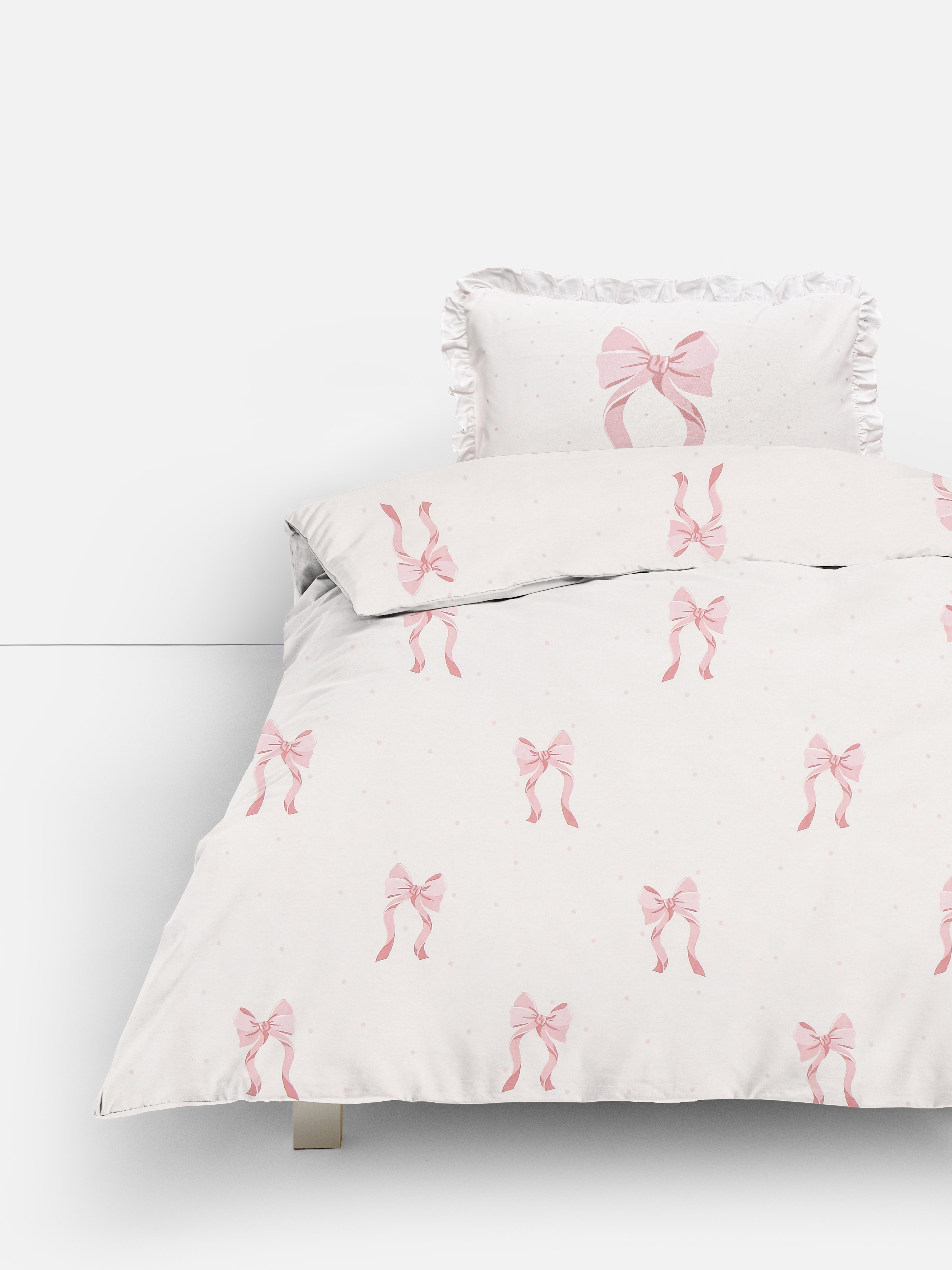 Conjunto capa edredão solteiro laços