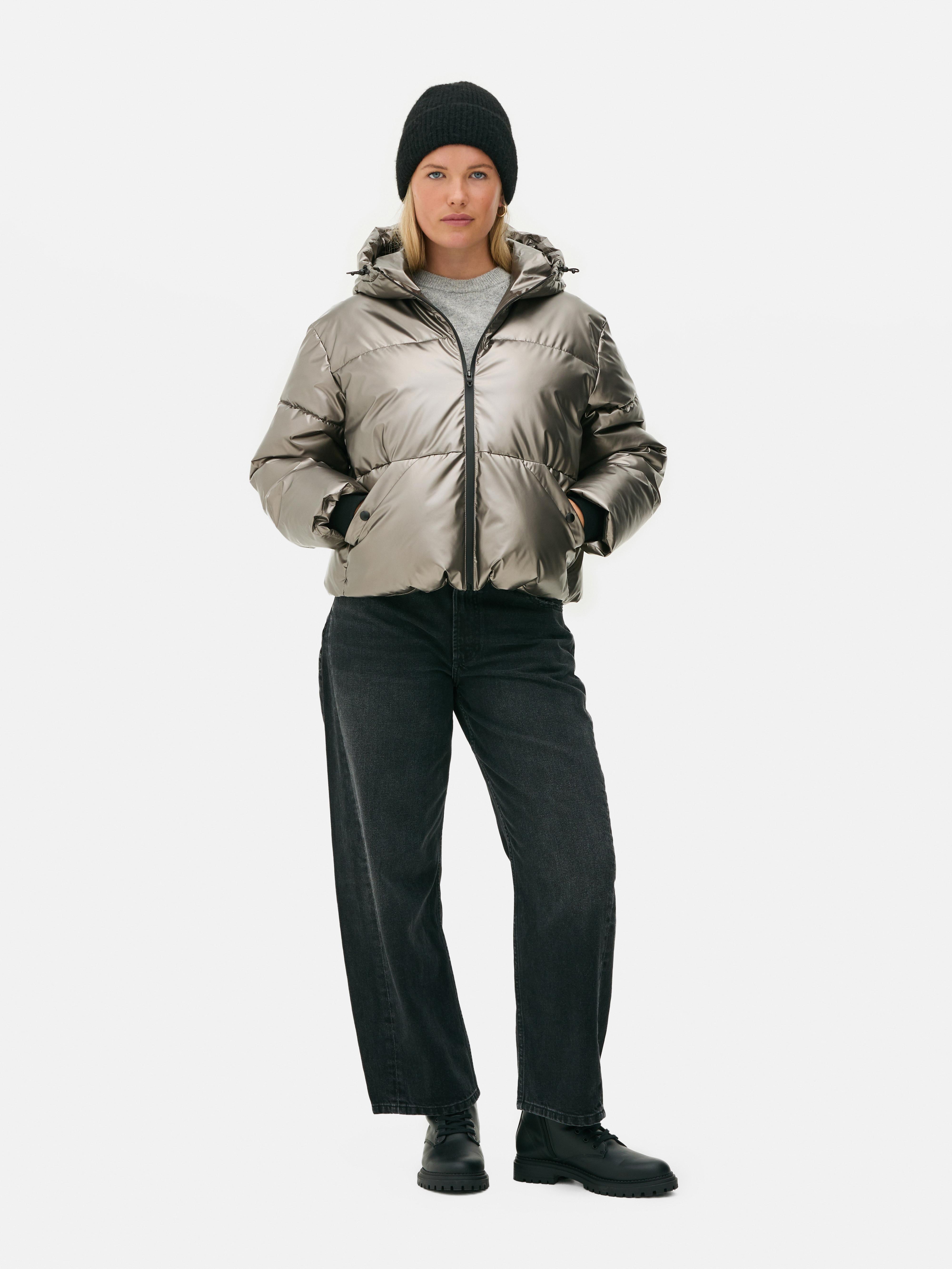 Schimmernde Pufferjacke