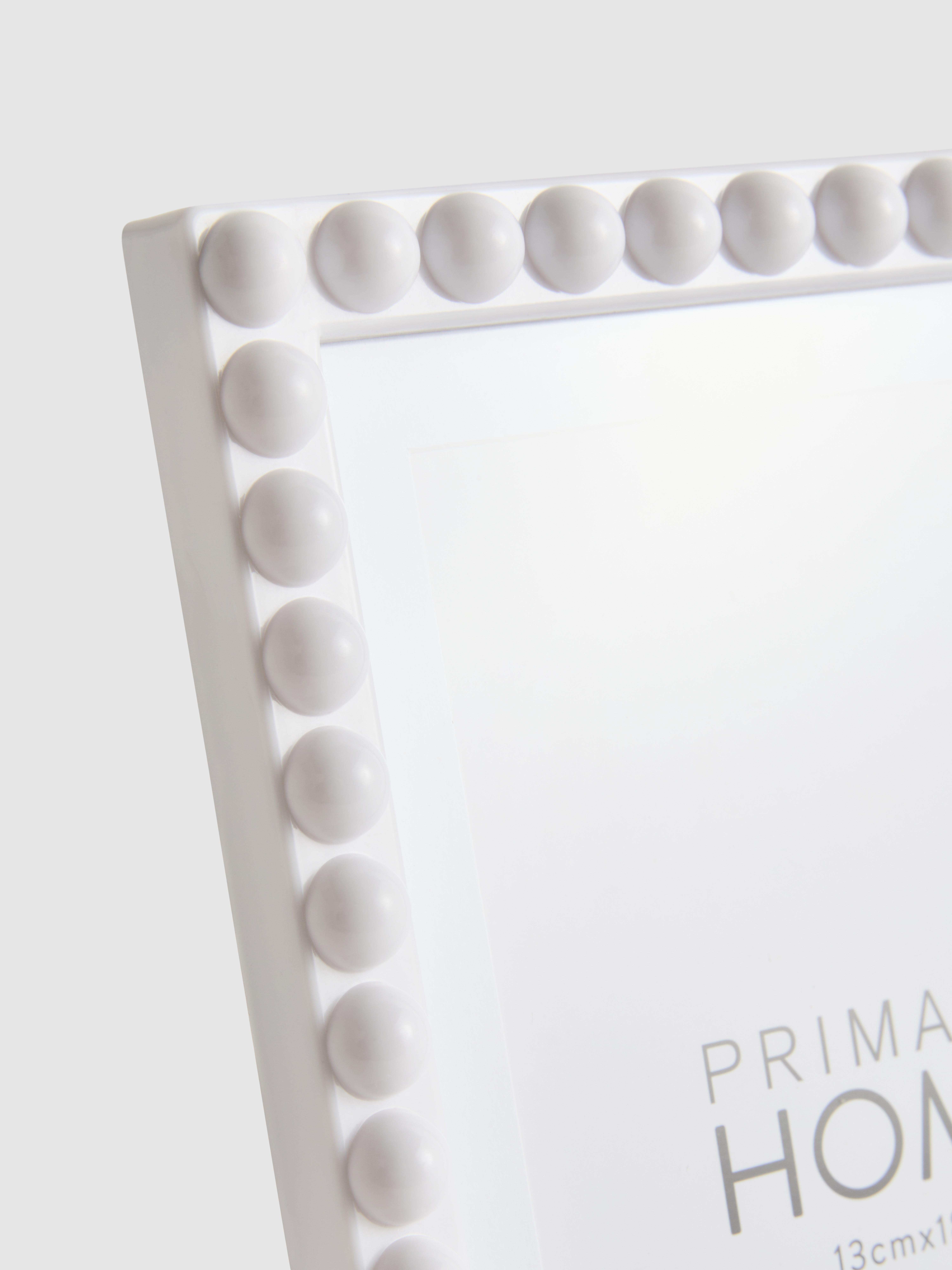 White 5x7" Beaded Picture Frame