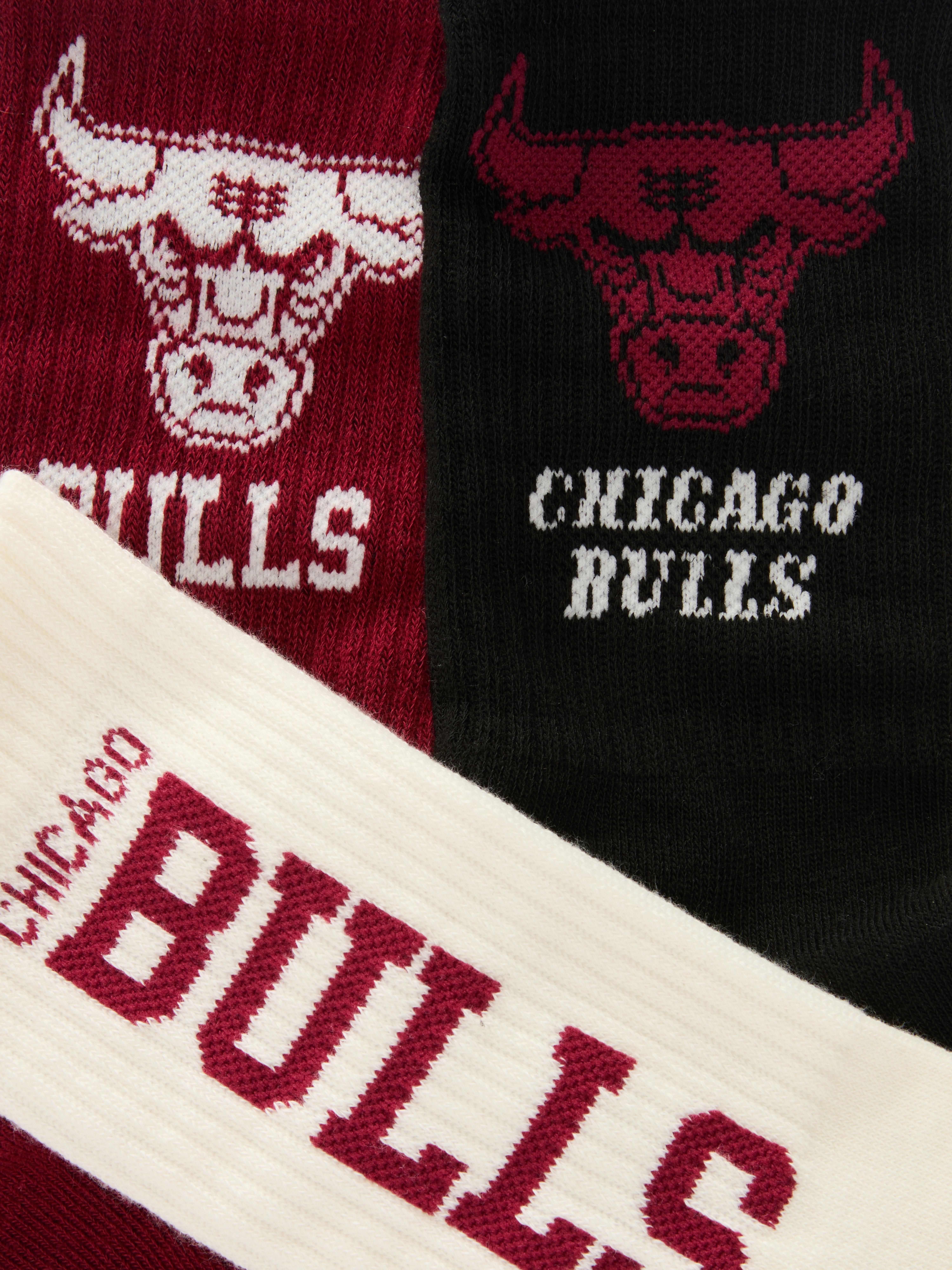 Pack de 3 pares de calcetines de los Chicago Bulls