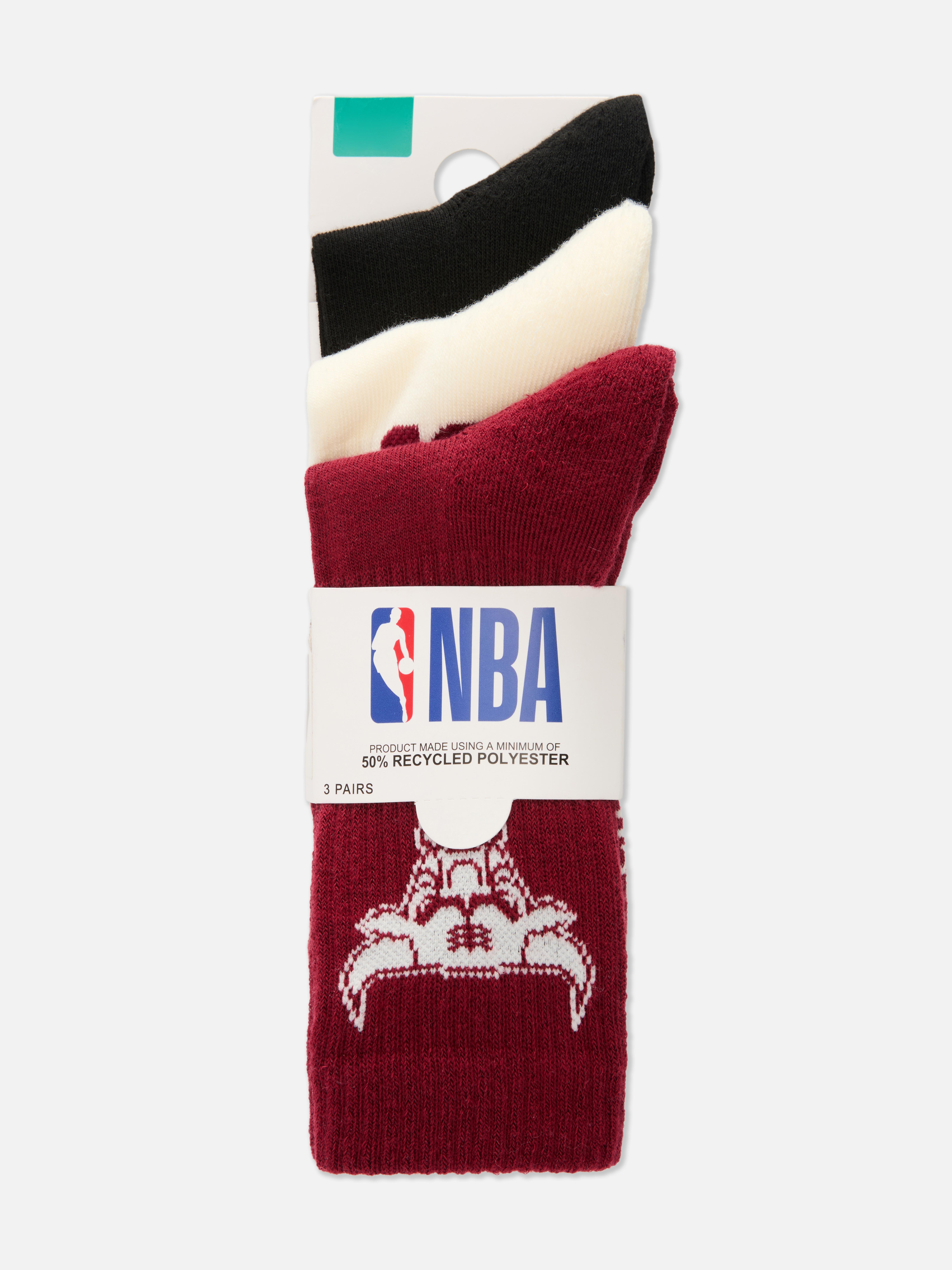 Pack de 3 pares de calcetines de los Chicago Bulls