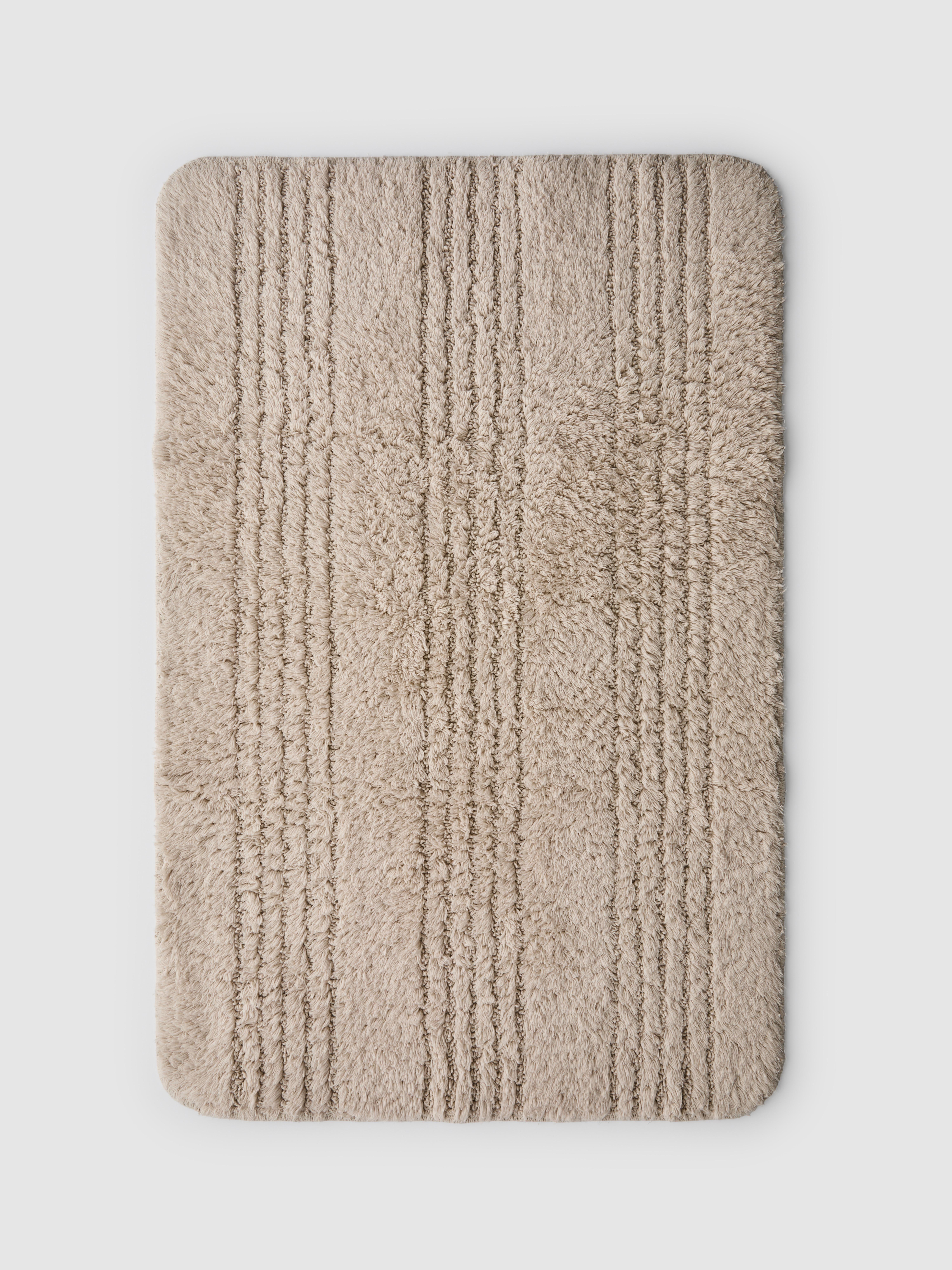 Fluffy Stripe Bath Mat