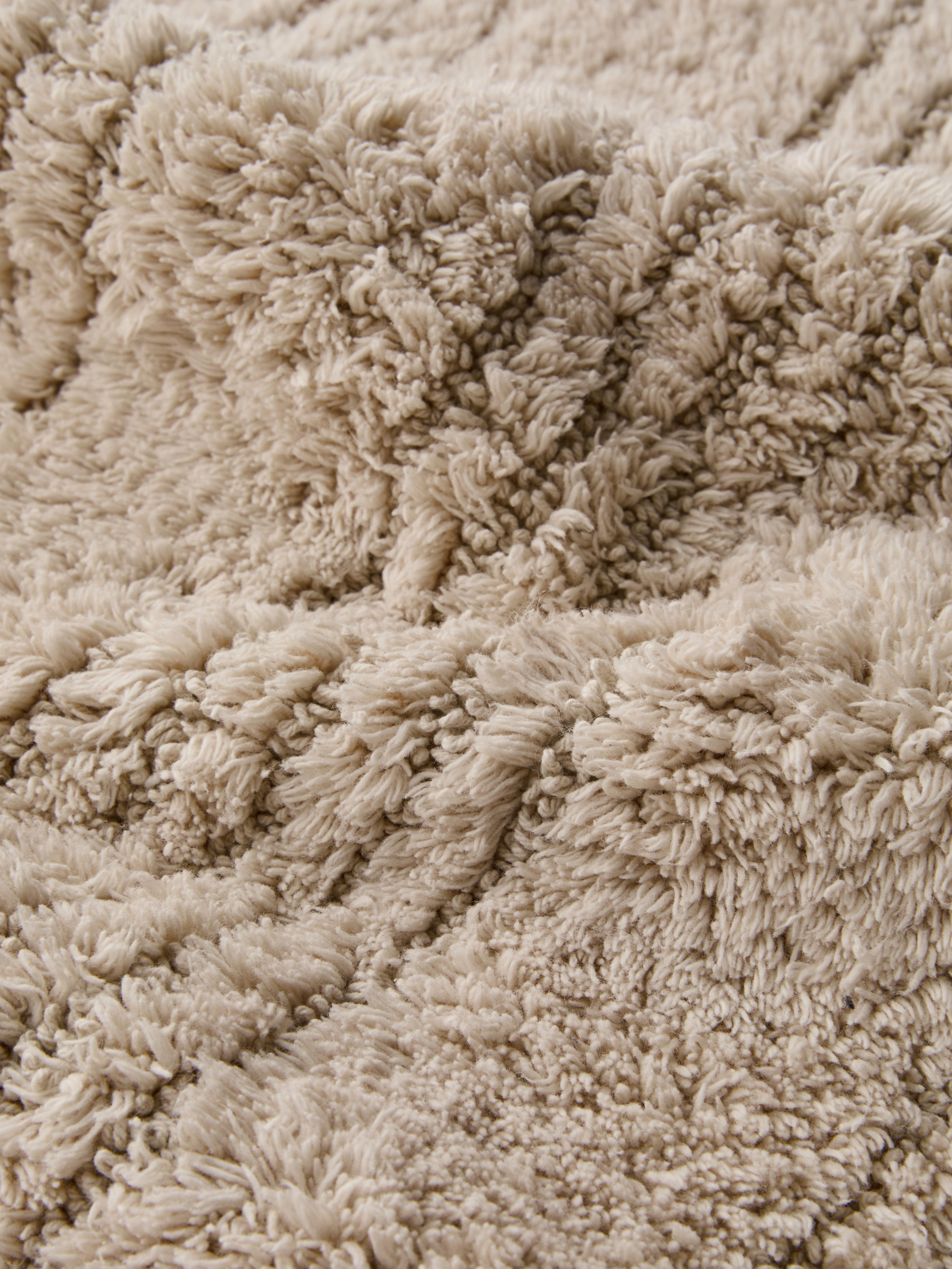 Fluffy Stripe Bath Mat