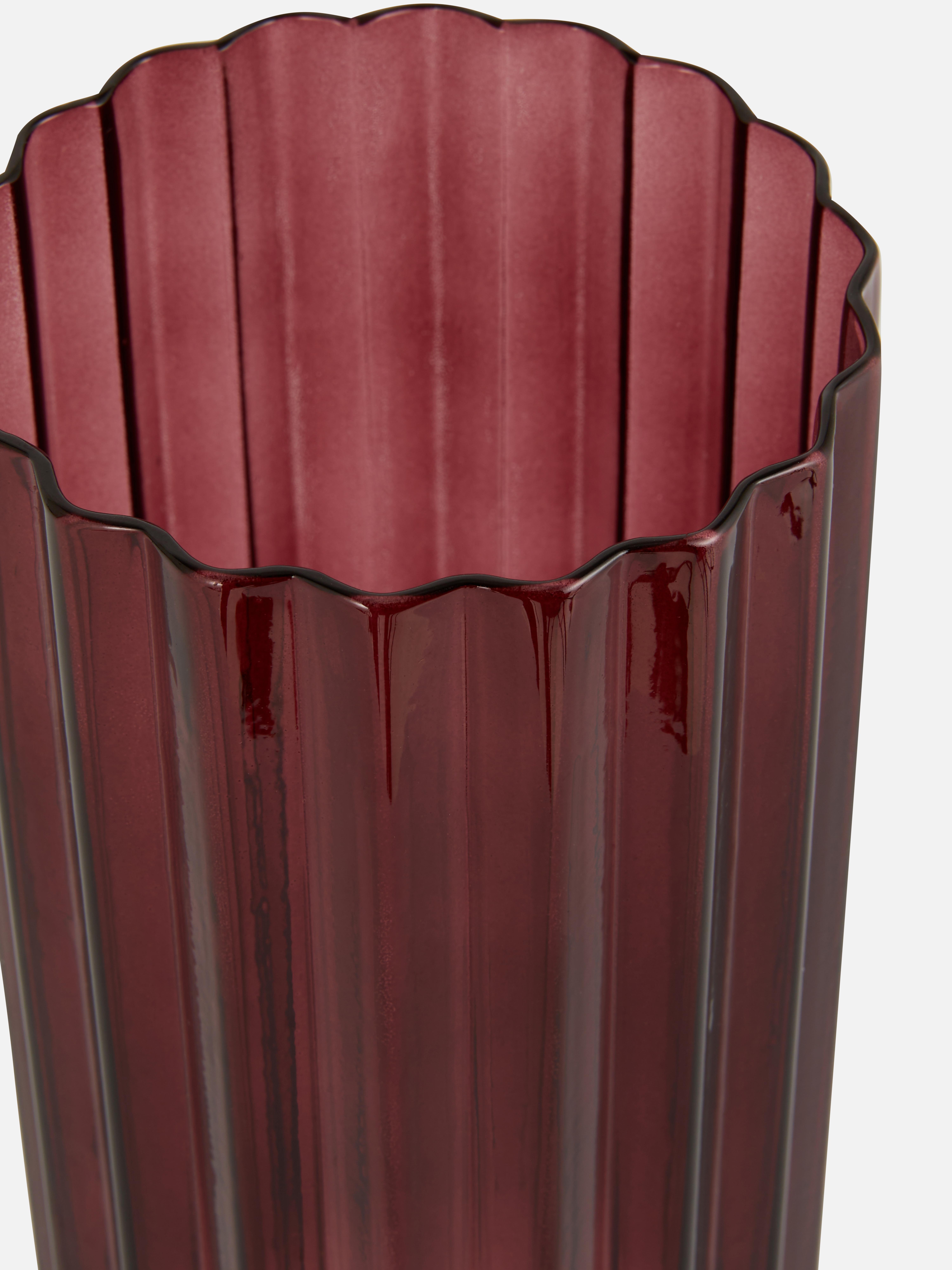 Tall Fluted Glass Vase