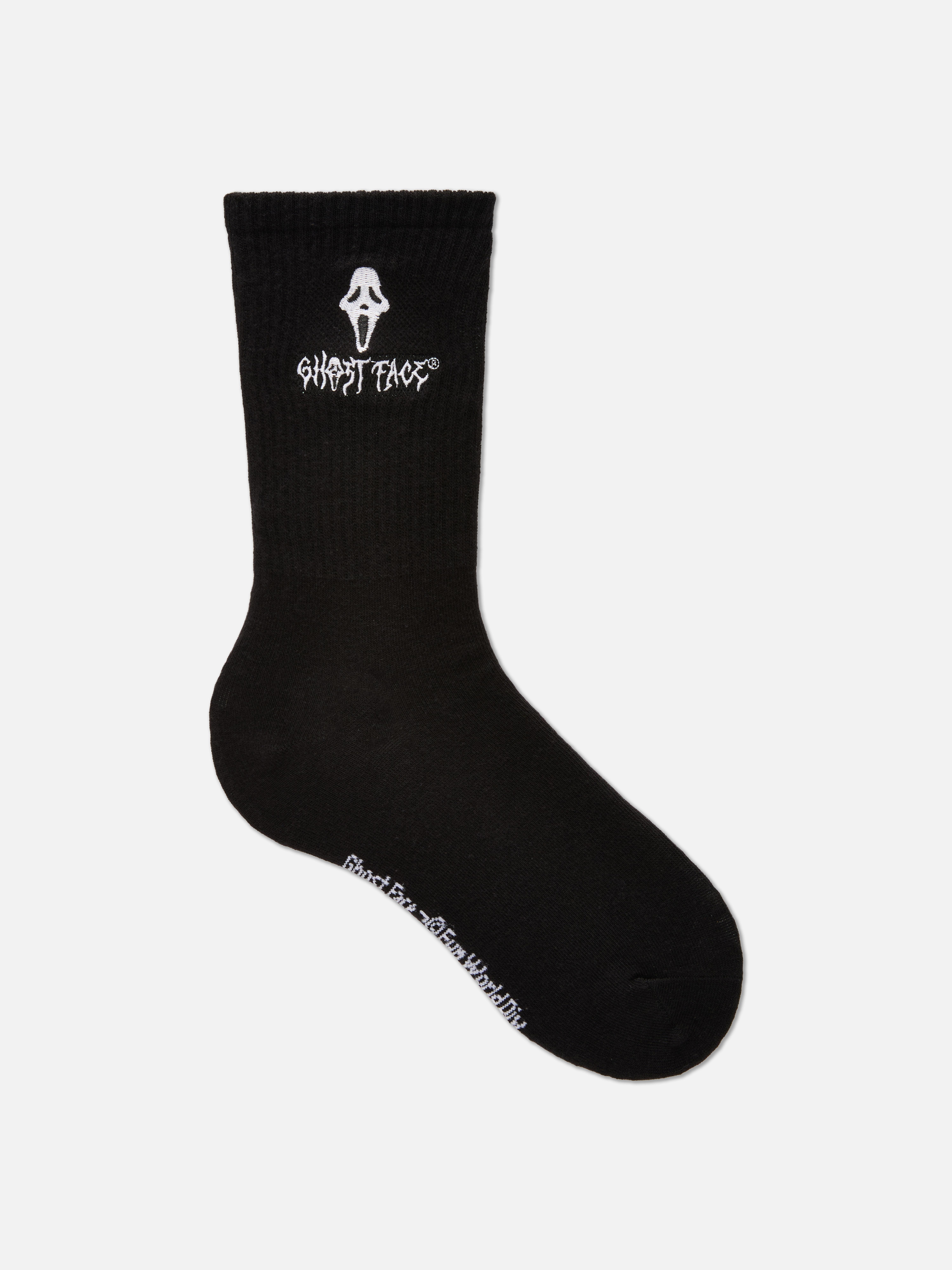 Scream Embroidered Crew Socks