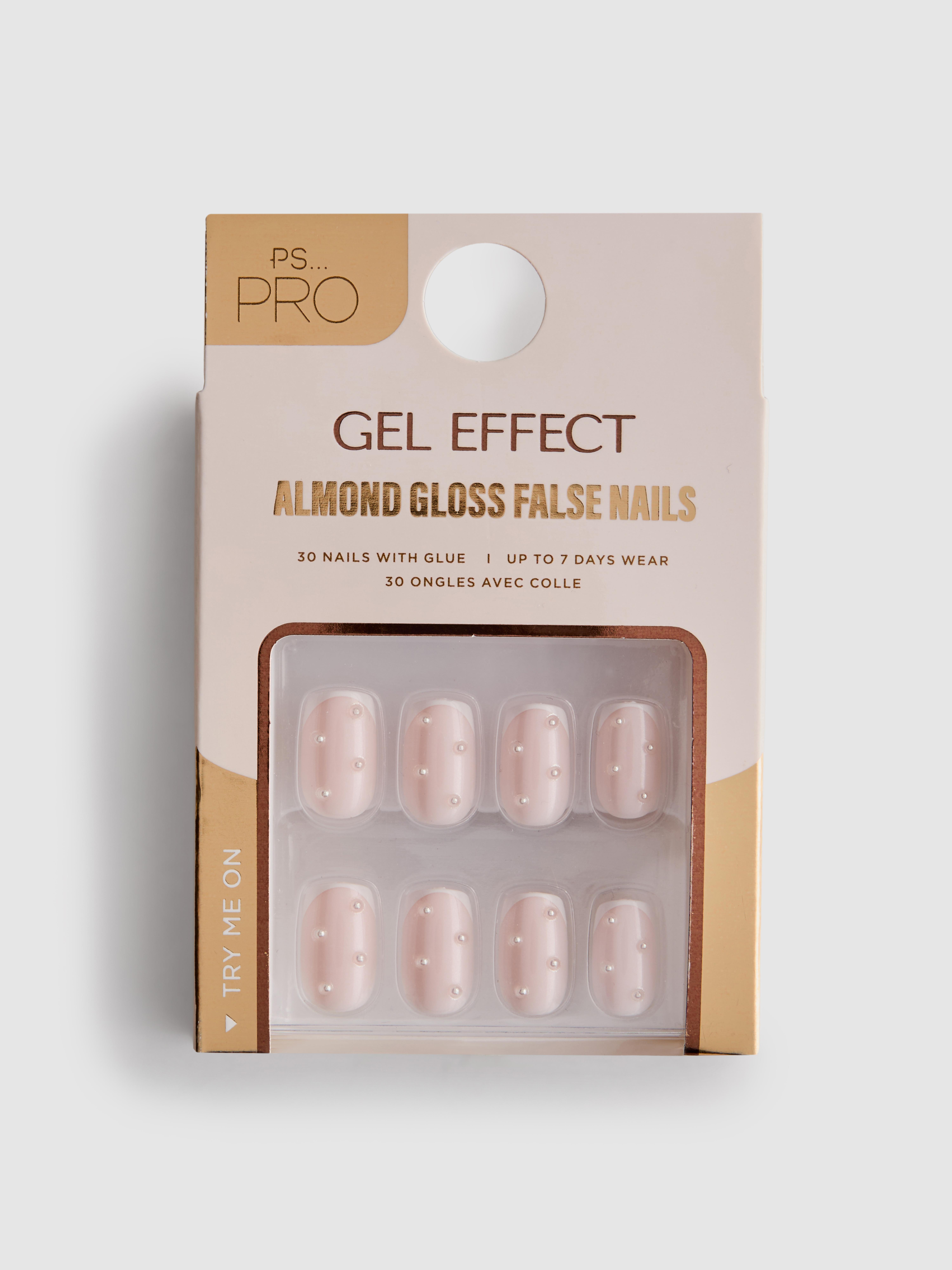 PS... Pro Glänzende, mandelförmige Kunstnägel mit Gel-Effekt