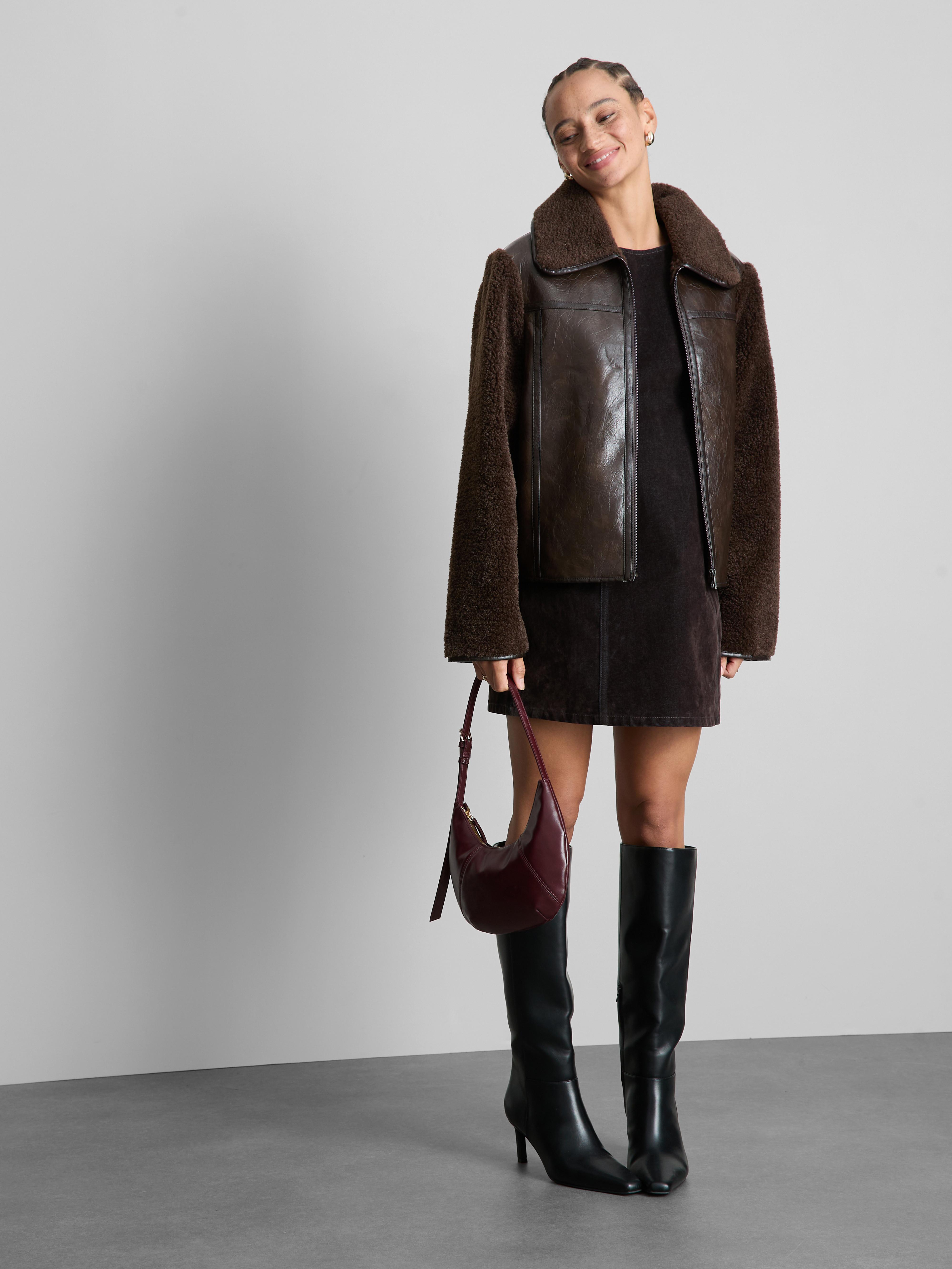 Veste aviateur en simili cuir Paula Echevarría