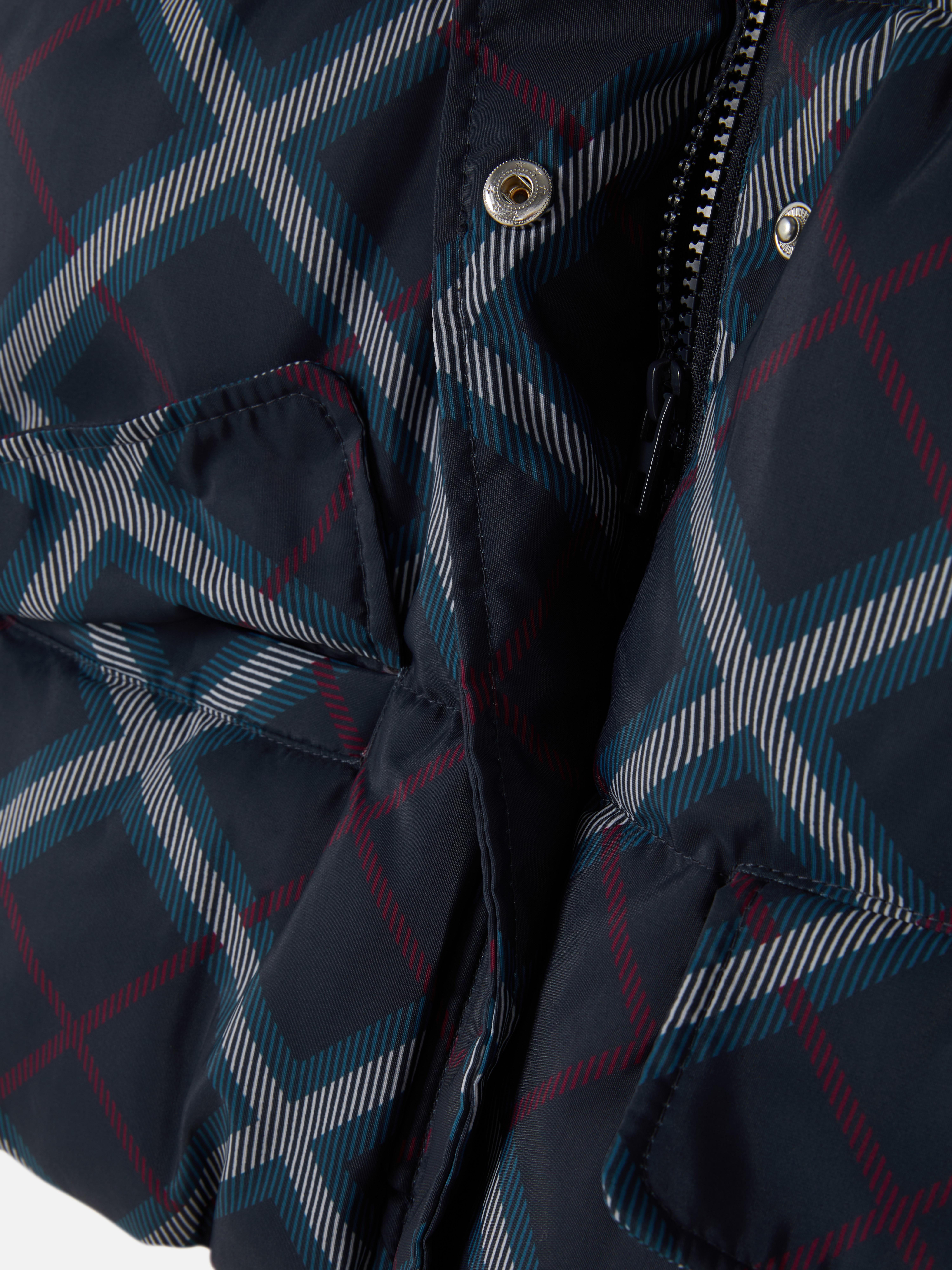 Chaqueta acolchada corta a cuadros