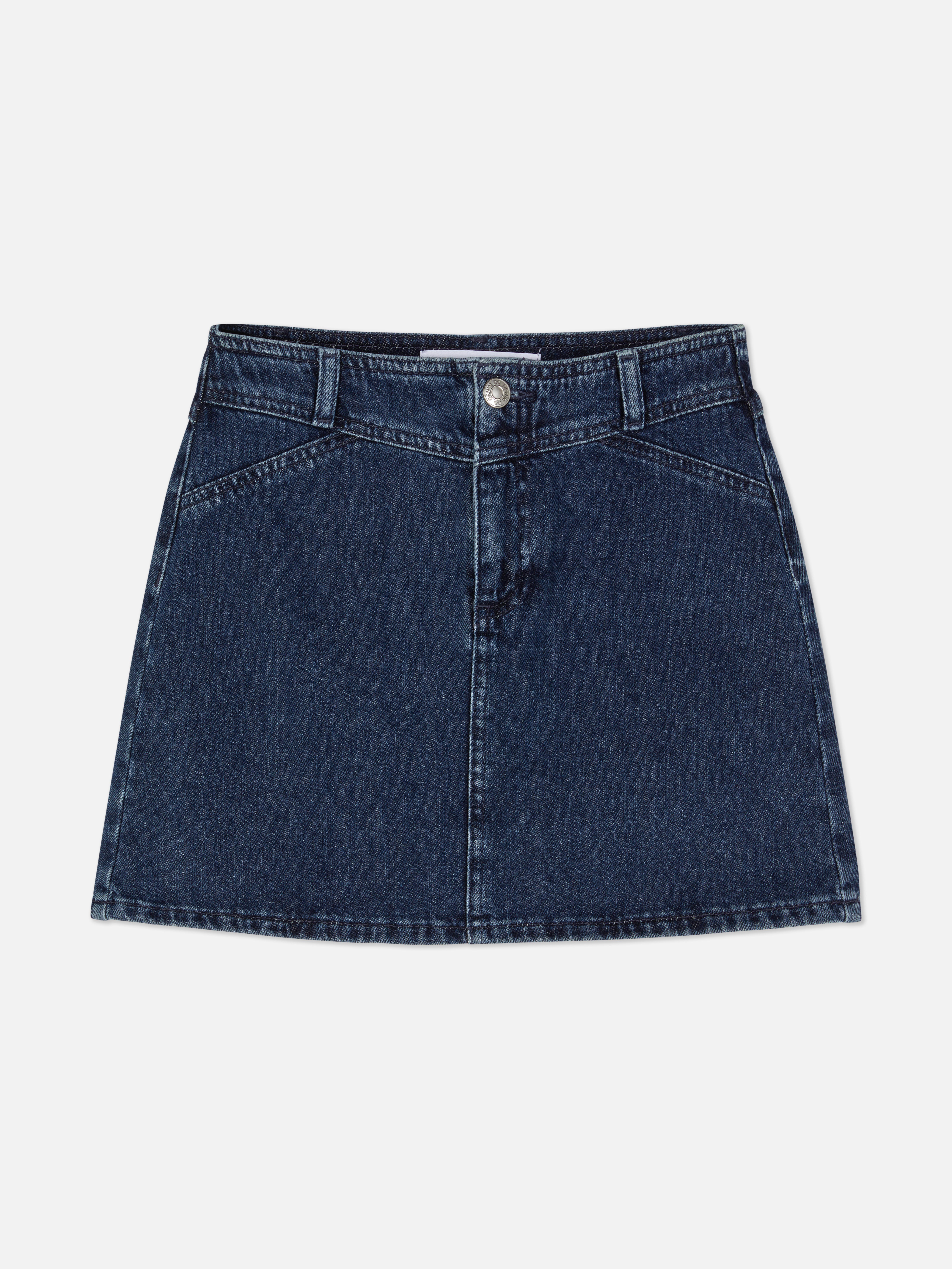 Seam Detail Denim Skirt