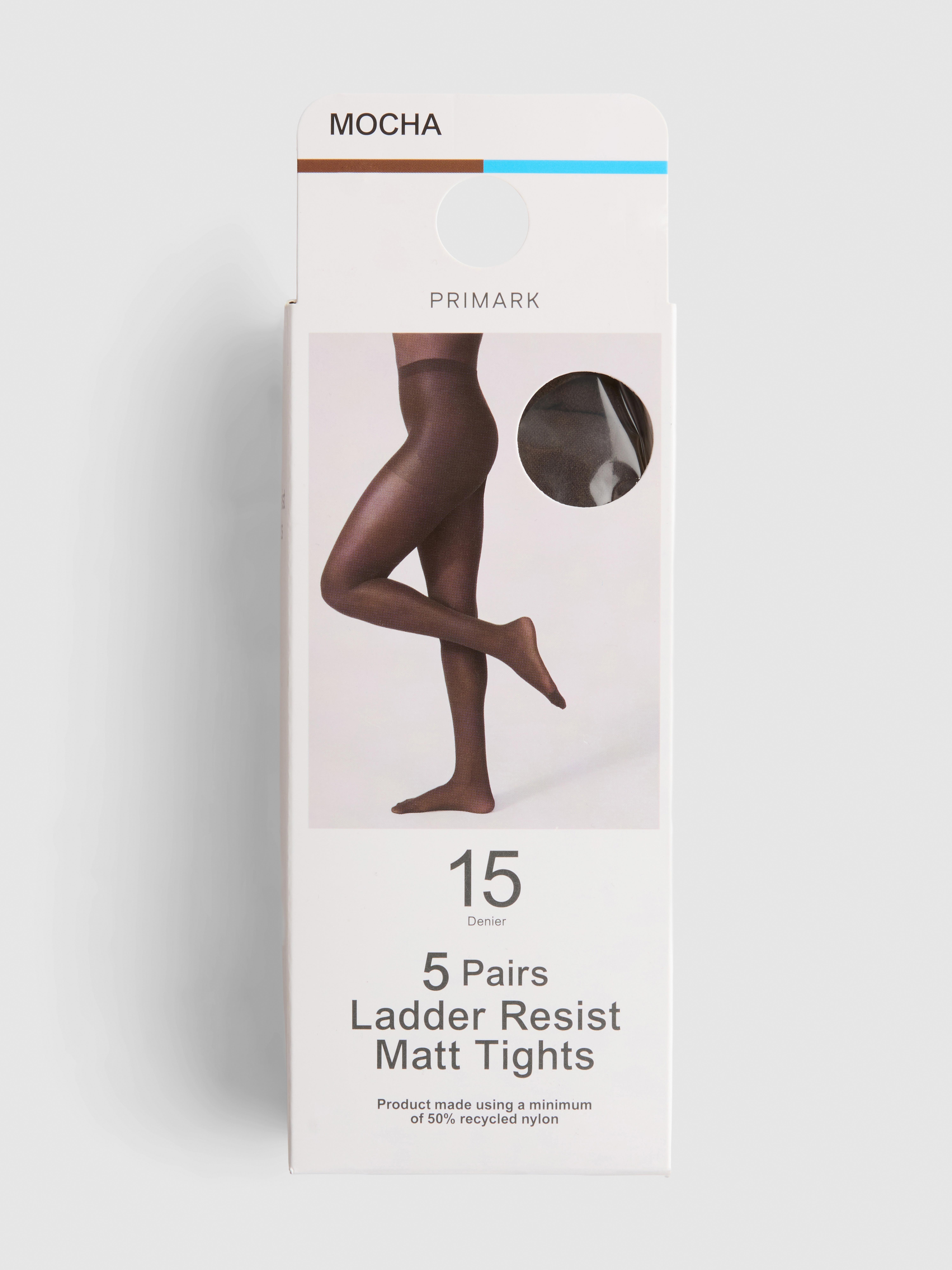 Laddervrije panty's, 15 denier, set van 5