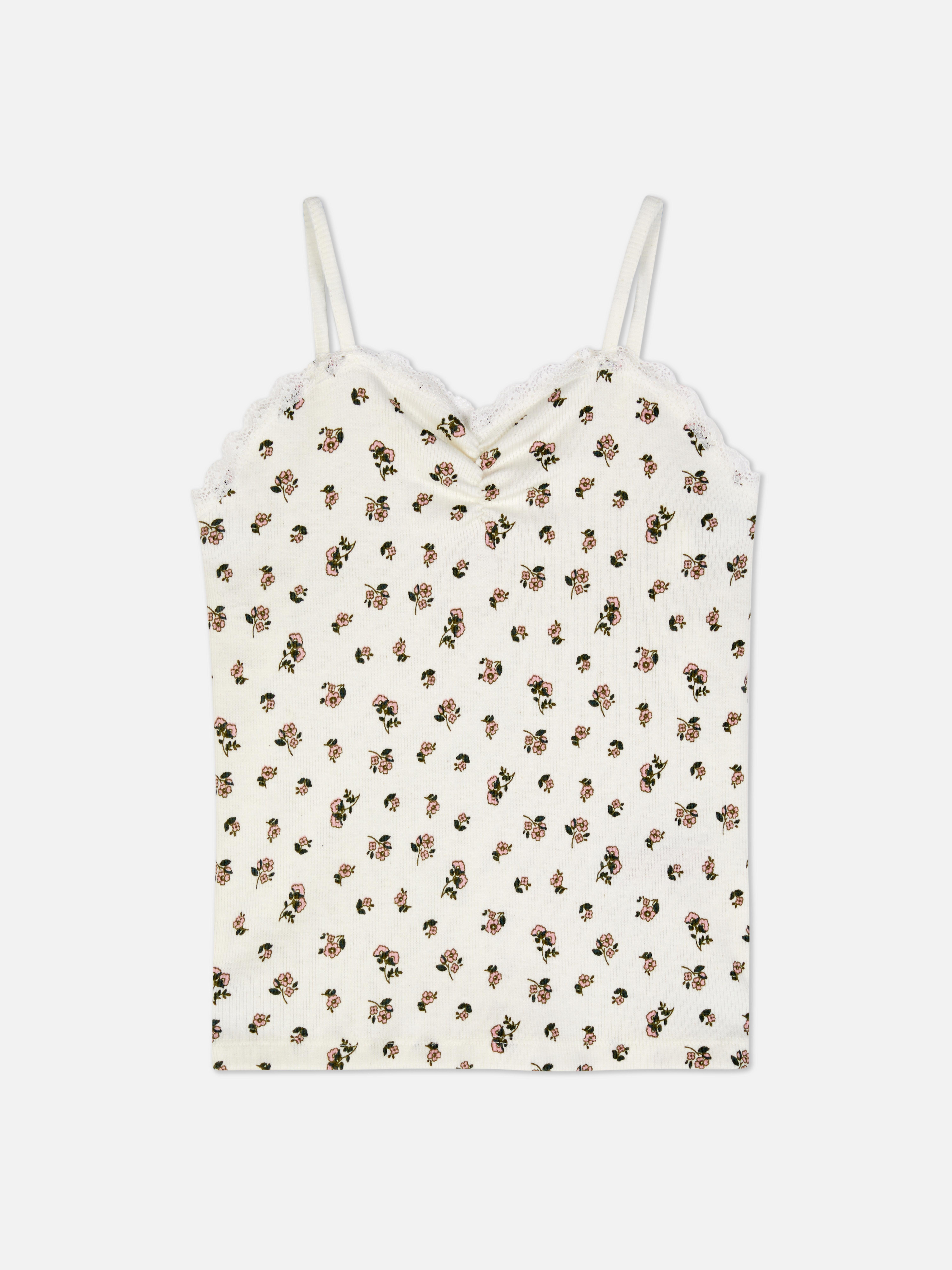 Mini Floral Lace Trim Cami