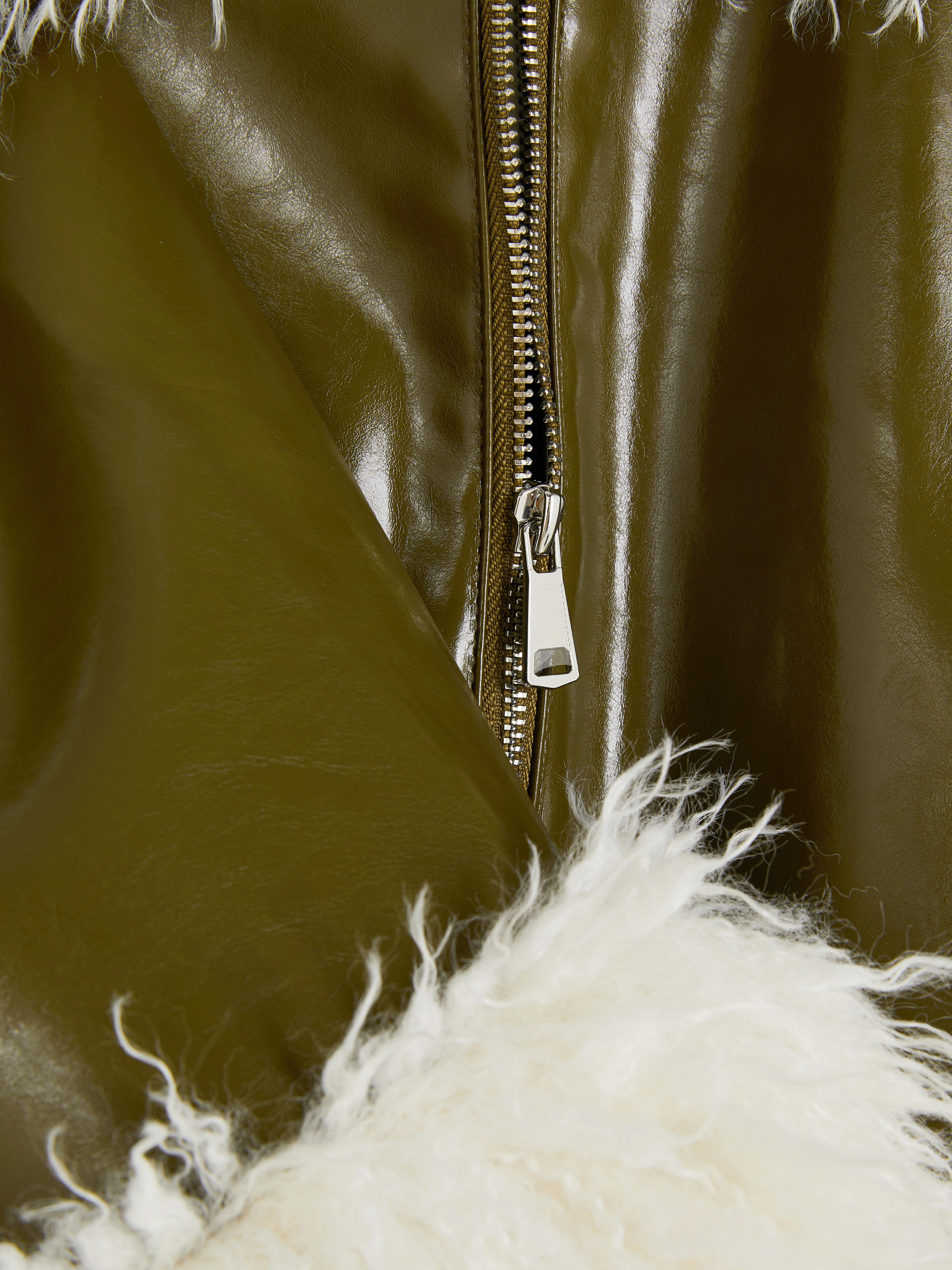 Shaggy Trim PU Jacket