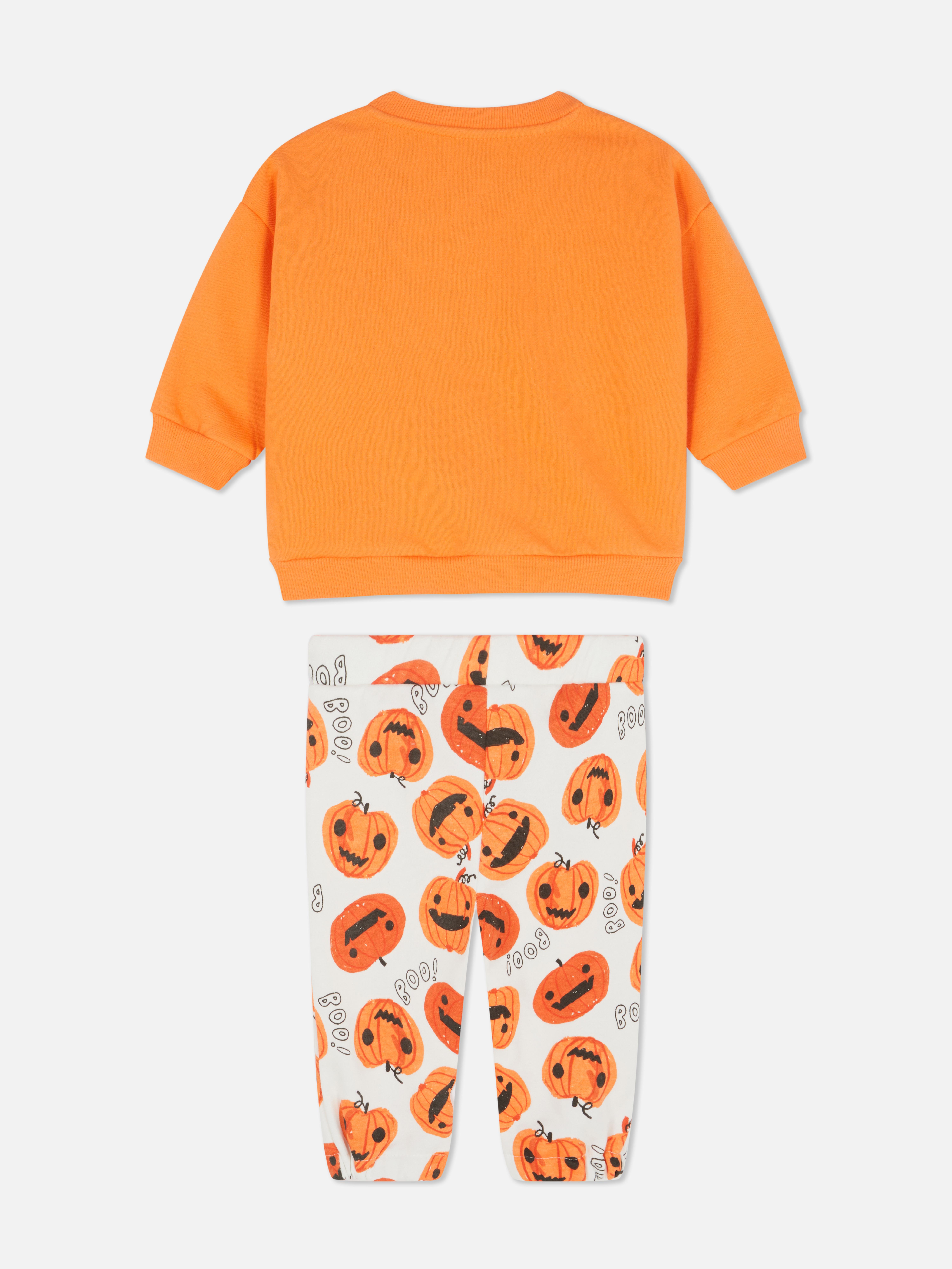 0–36 Monate | Halloween-Sweatshirt mit Kürbismotiv und Jogginghose