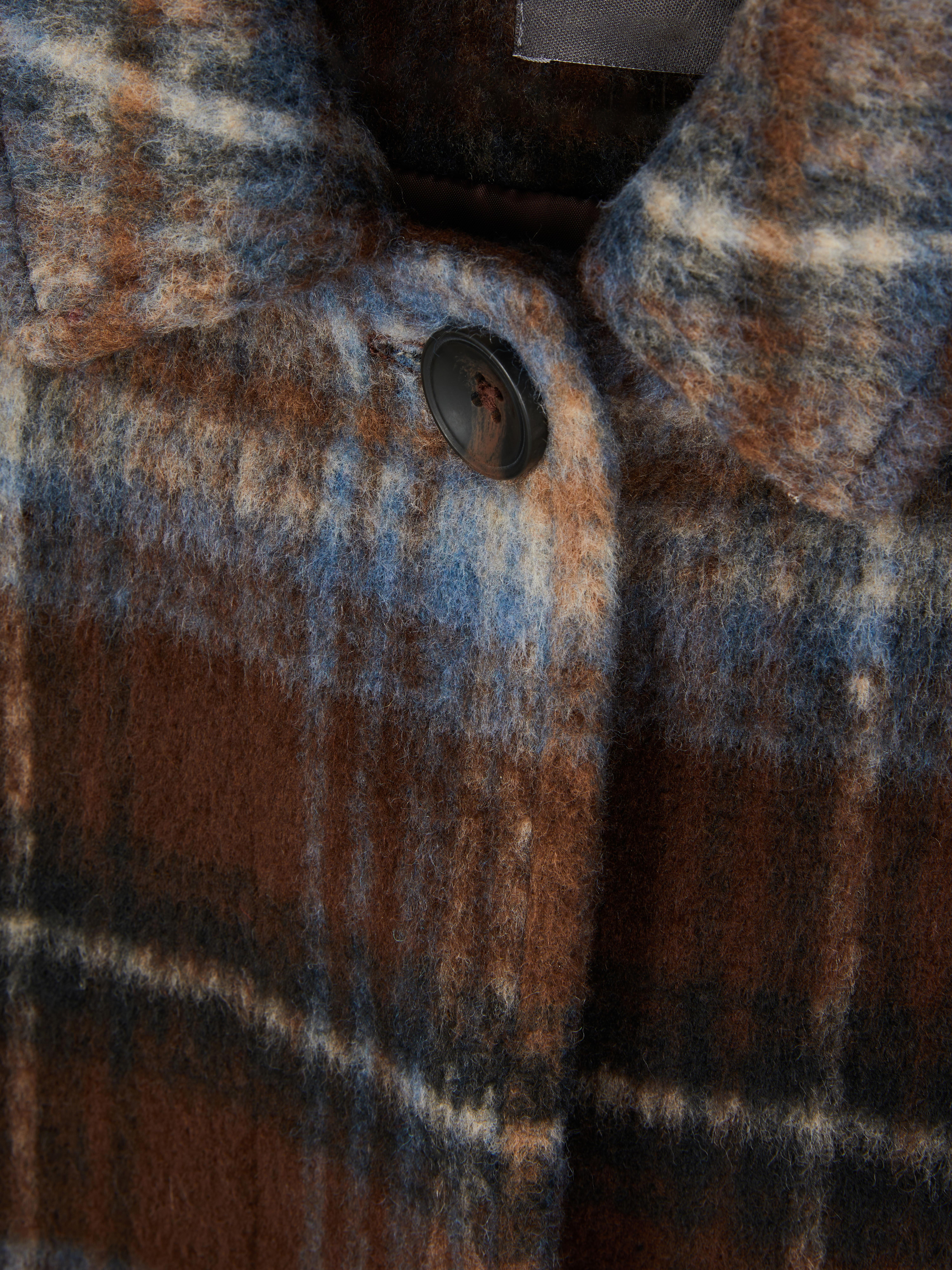 Plaid Pointed Collar Coat