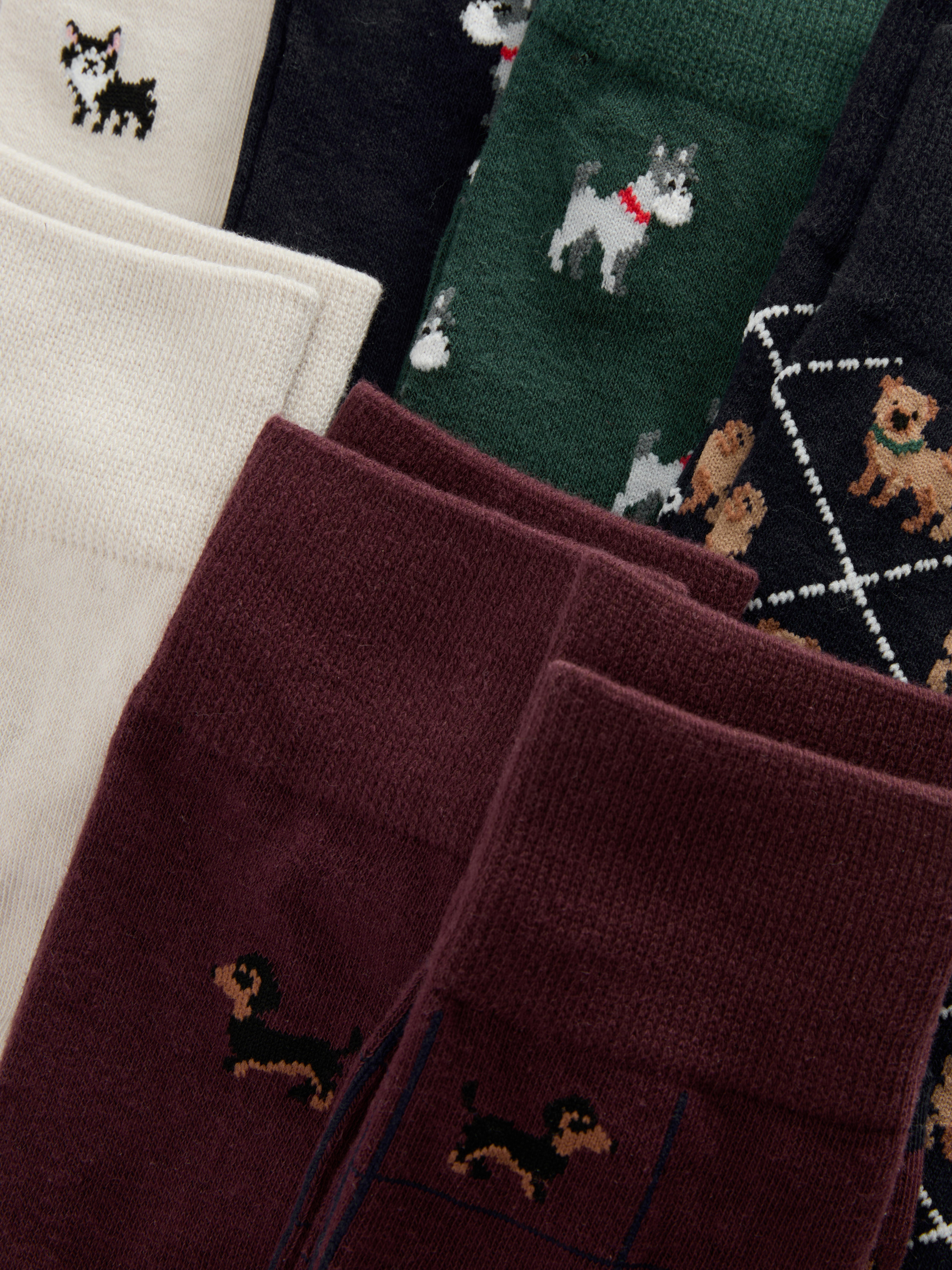 7pk Patterned Crew Socks