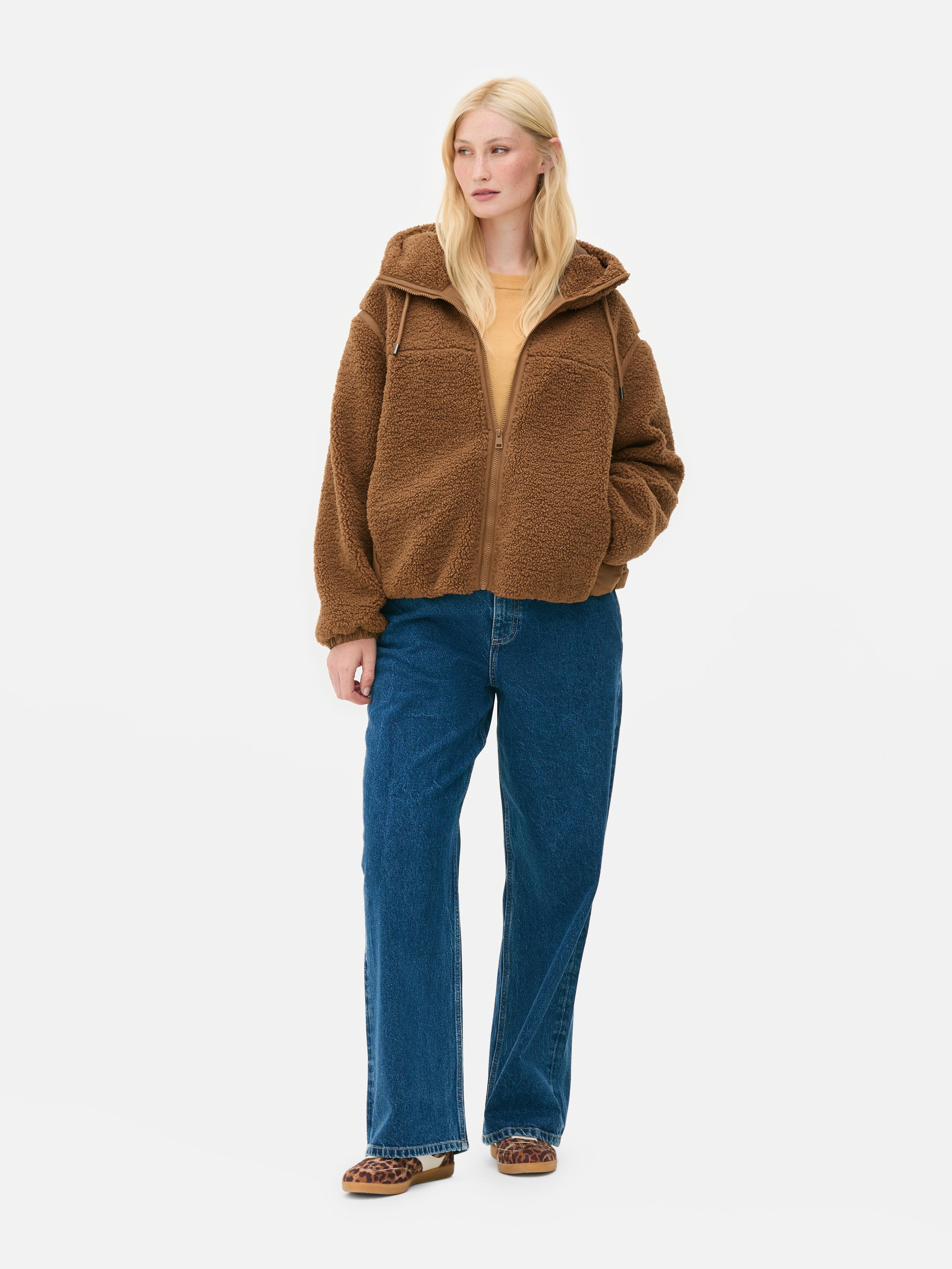 Sudadera de borrego con capucha y acolchado