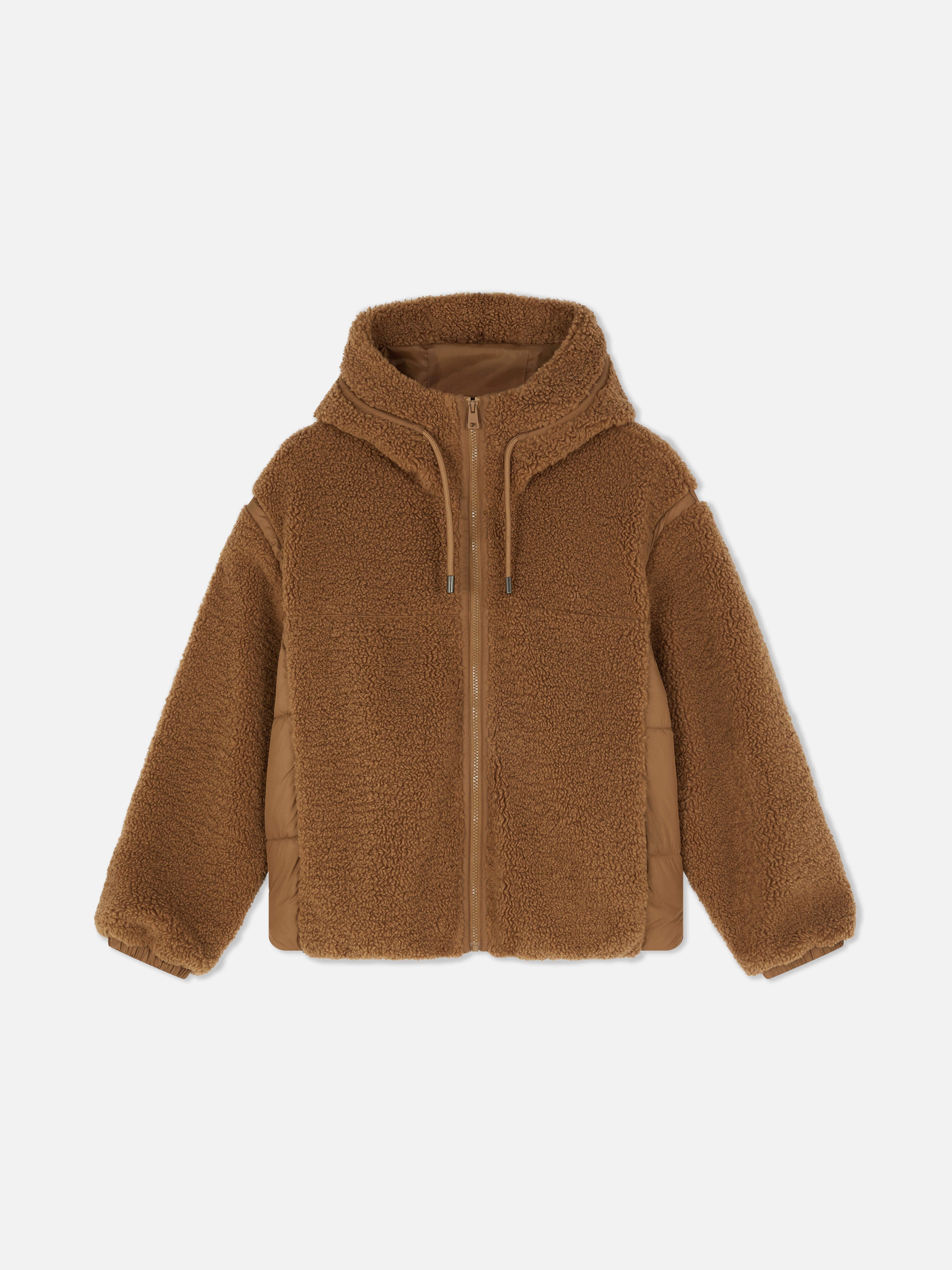 Sudadera de borrego con capucha y acolchado