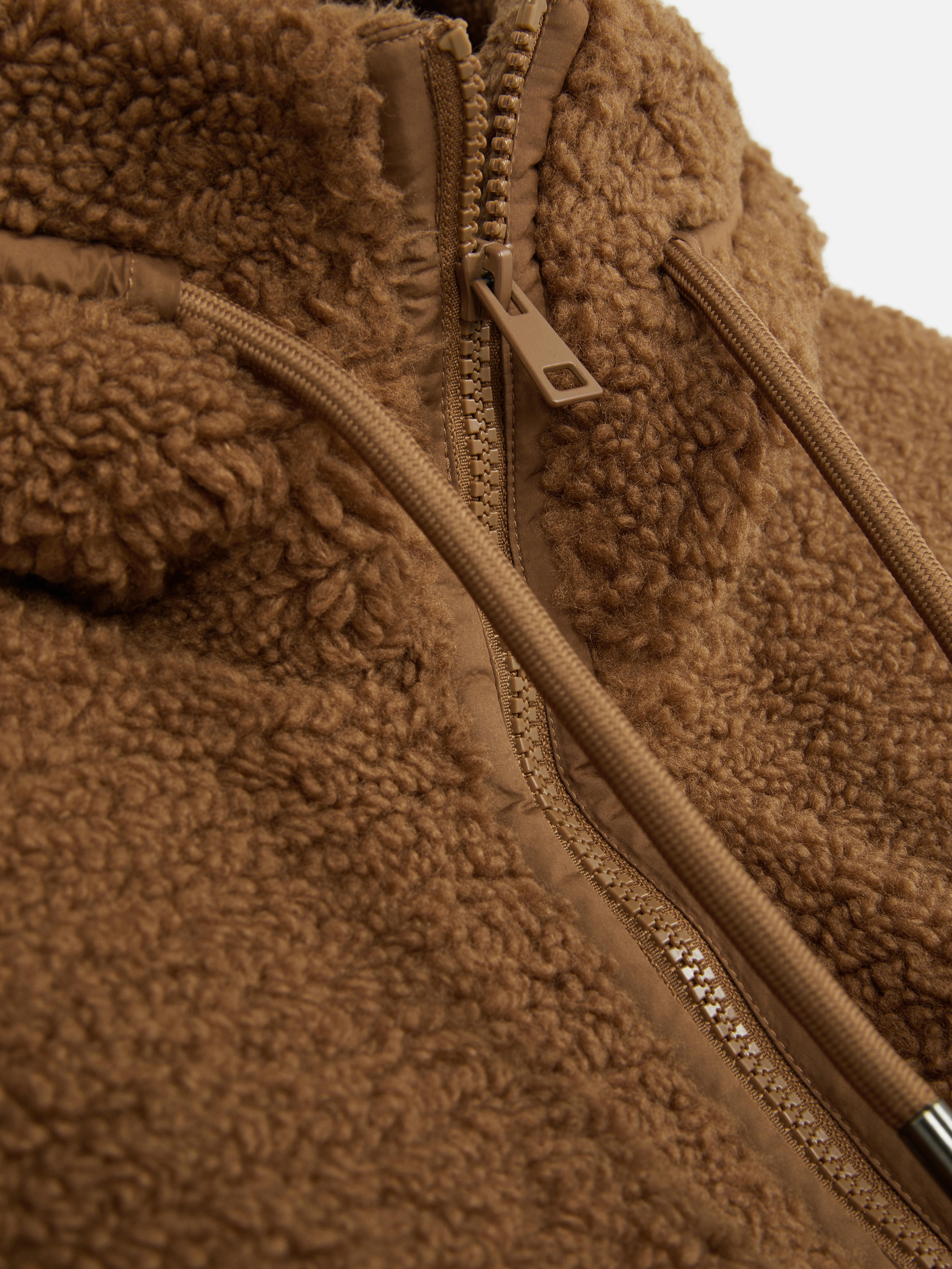 Sudadera de borrego con capucha y acolchado
