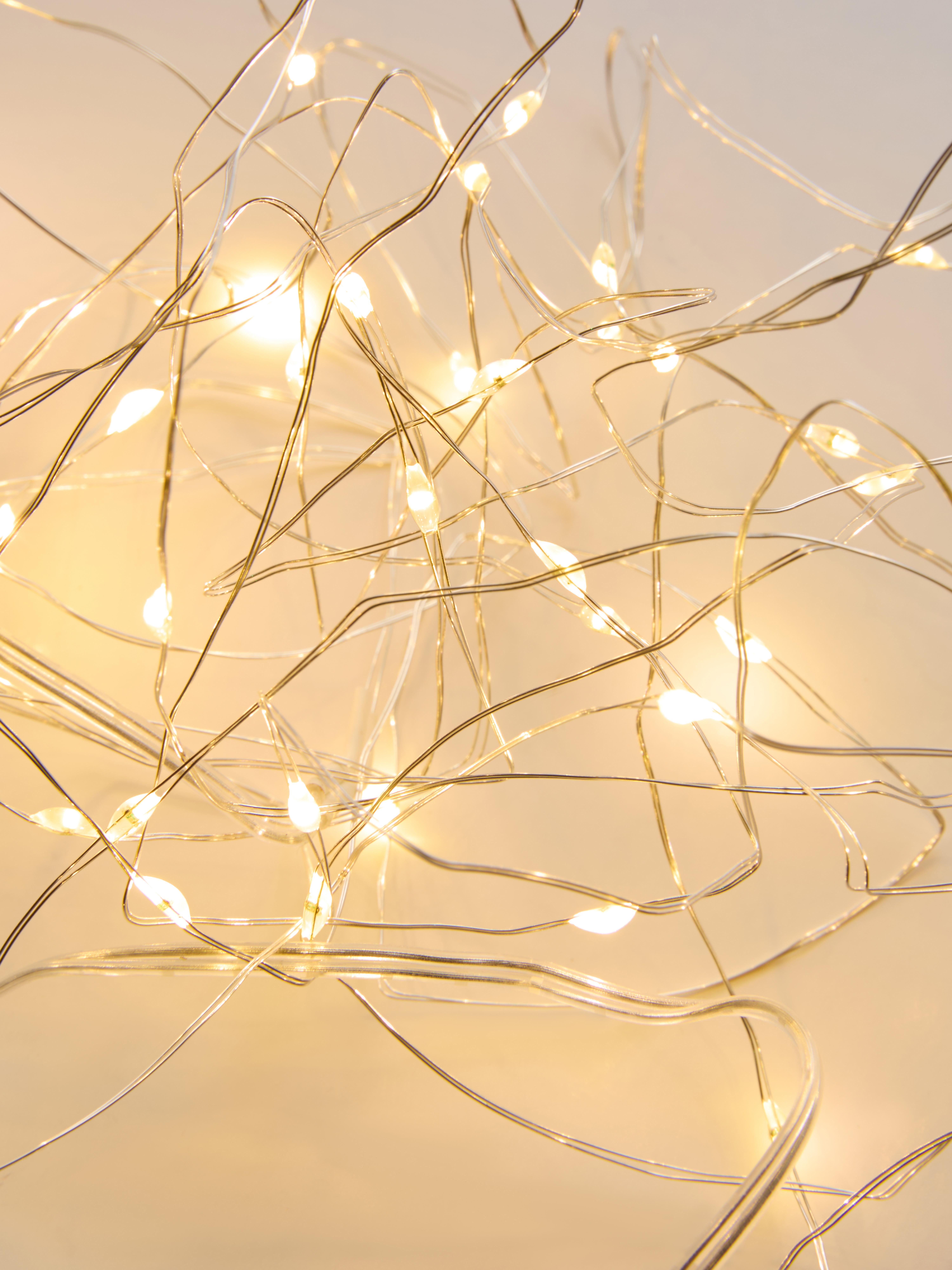 50 de lumini tip licurici cu lumină albă caldă