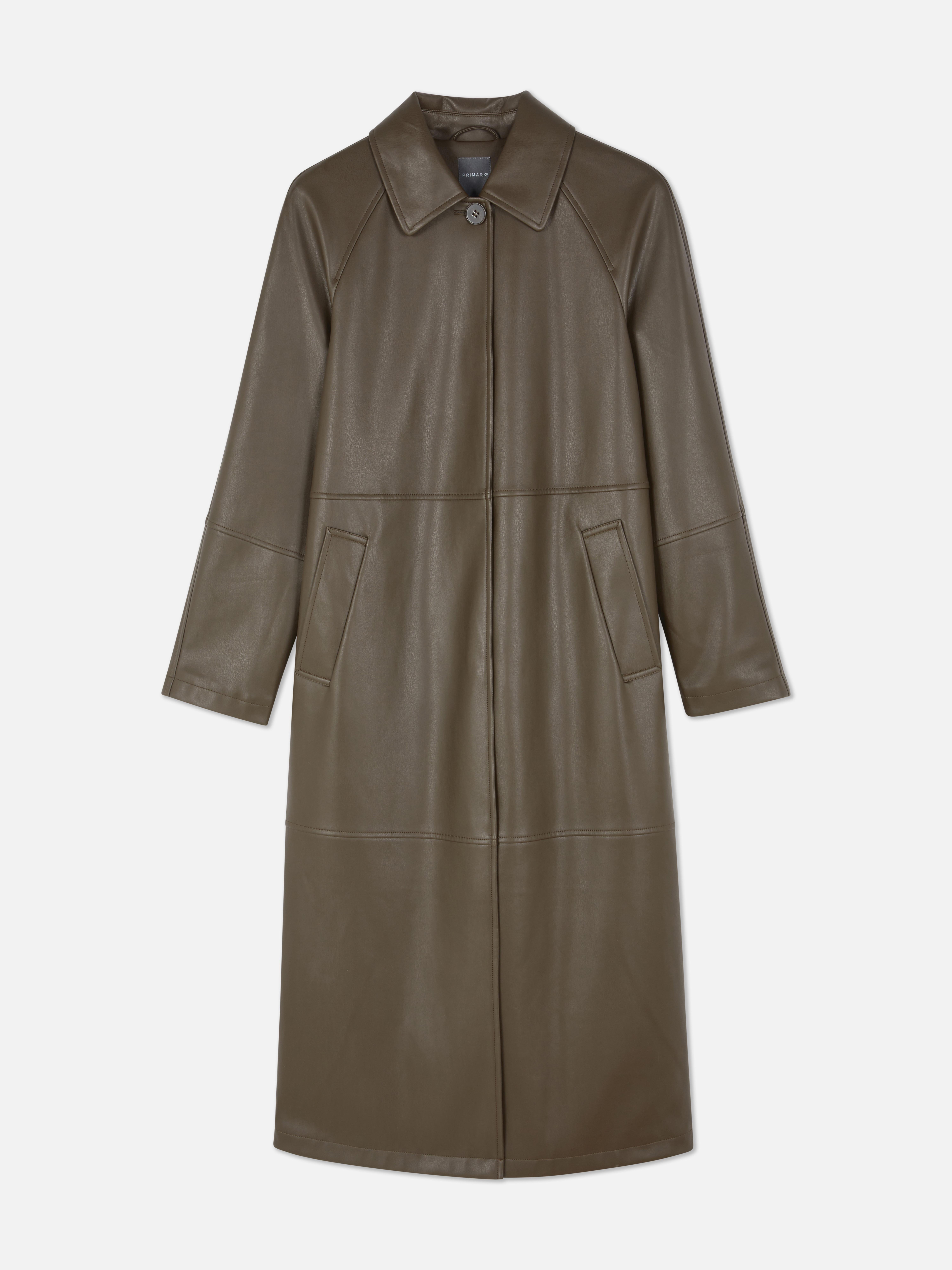 Manteau long en simili cuir Paula Echevarría